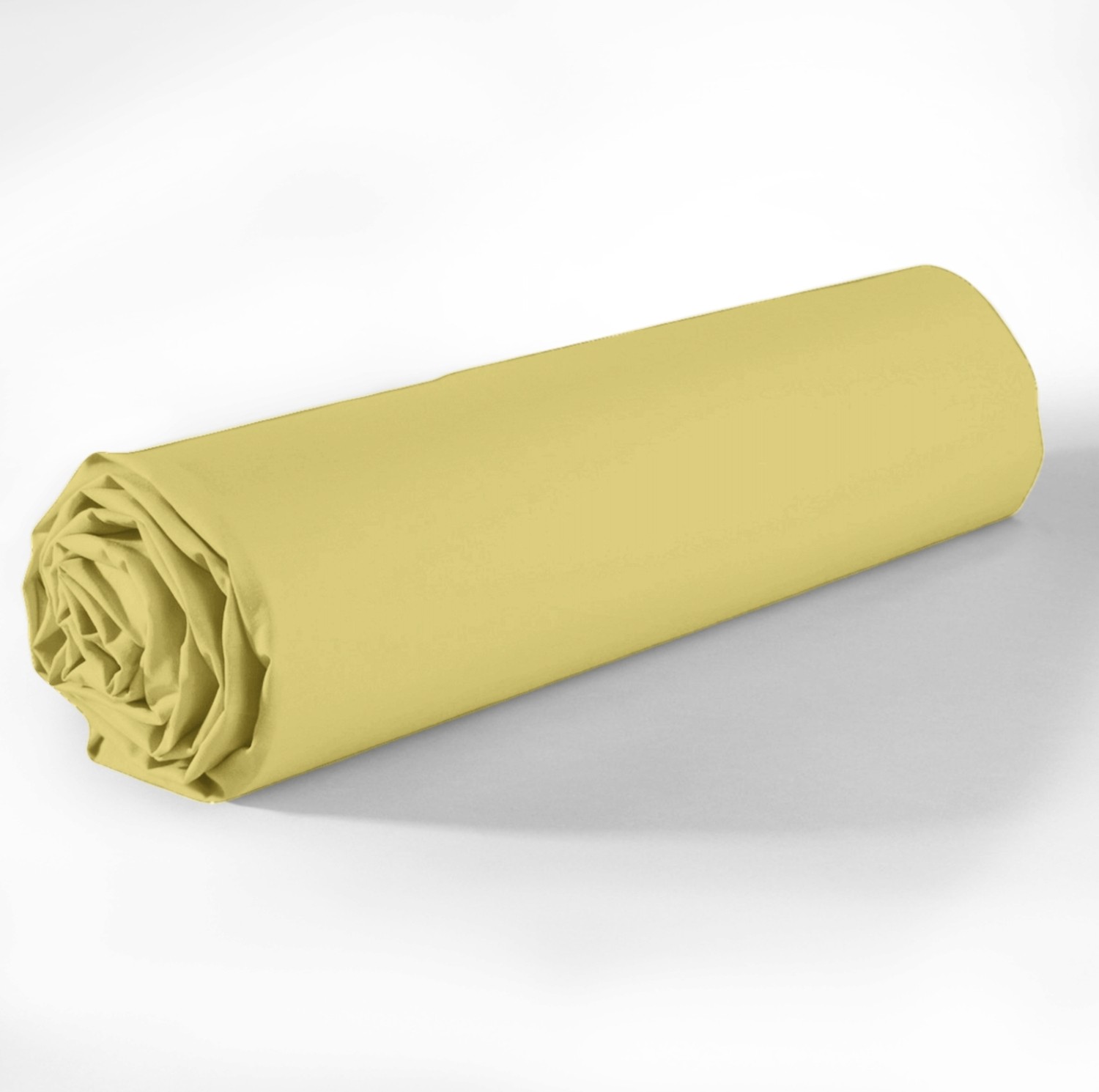drap housse coton jaune 90x190 cm