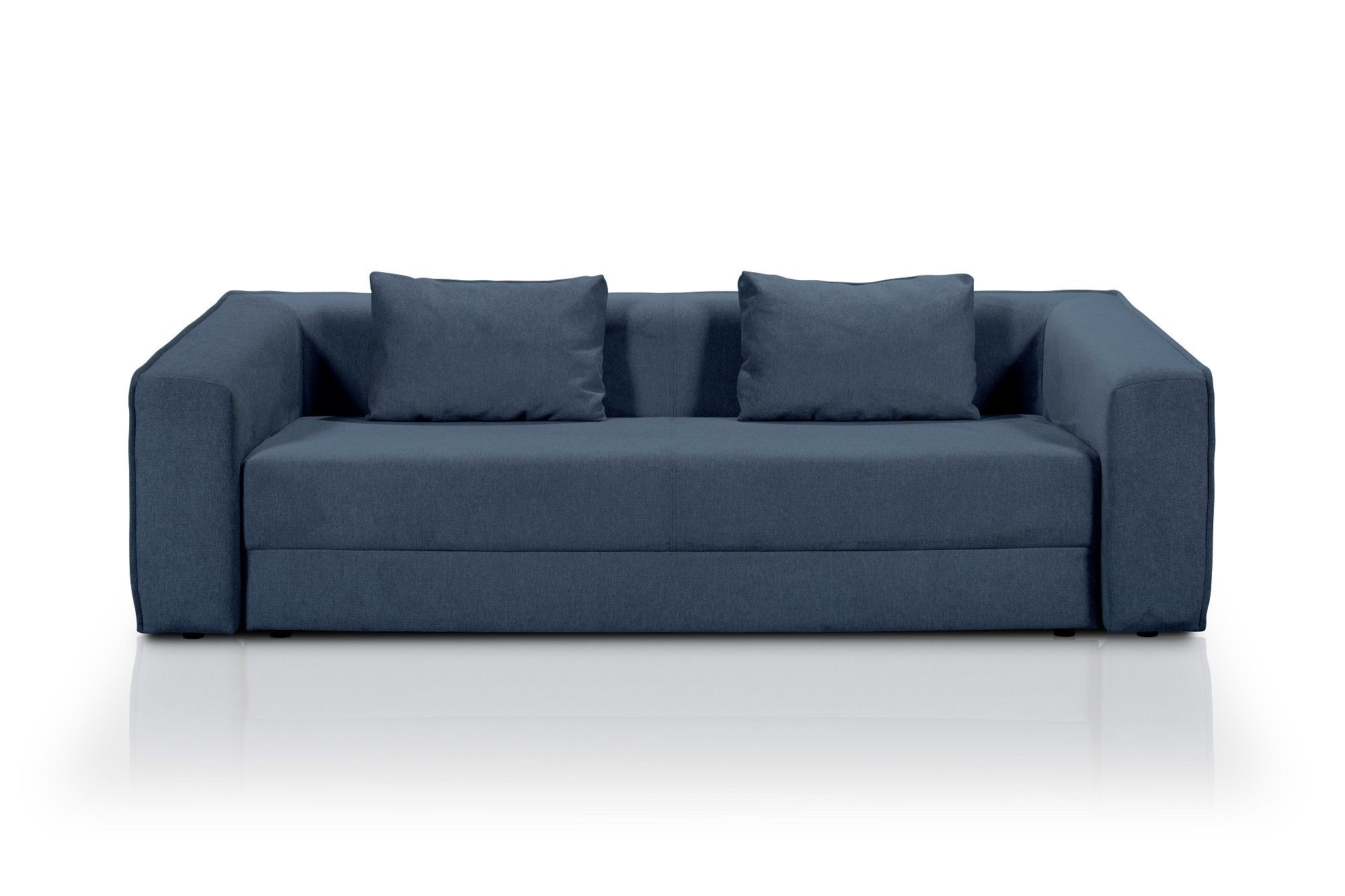 Canapé droit 3 places Bleu Tissu Luxe Confort