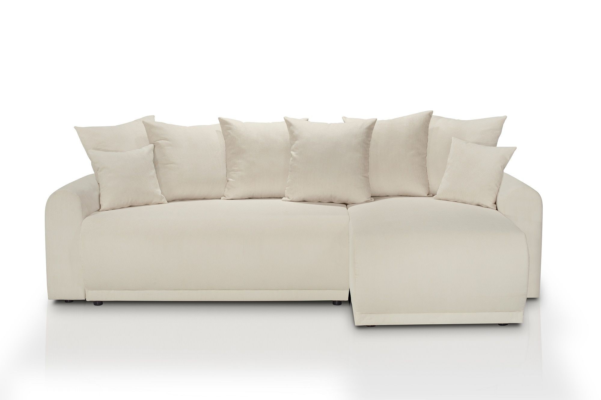 Canapé d'angle 3 places Beige Velours Design Confort Promotion