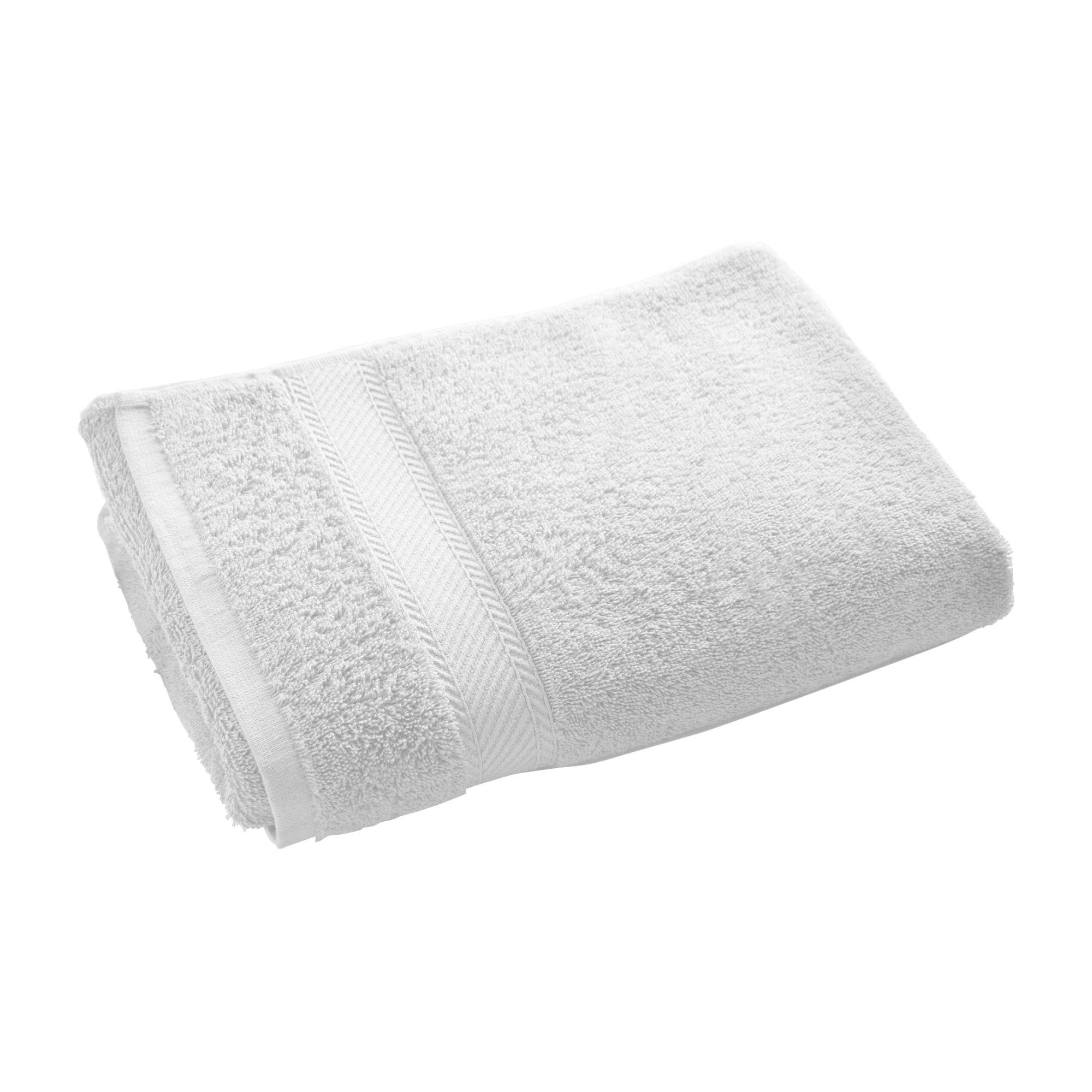 lot de 2 serviettes de toilette 50x100 blanc en coton