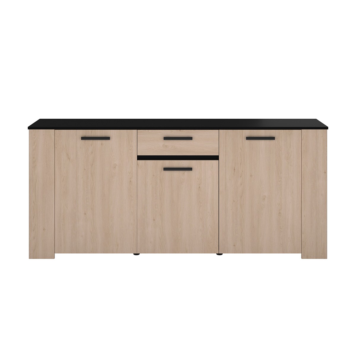 Buffet 3 portes 1 tiroir effet bois L182 x H80 cm