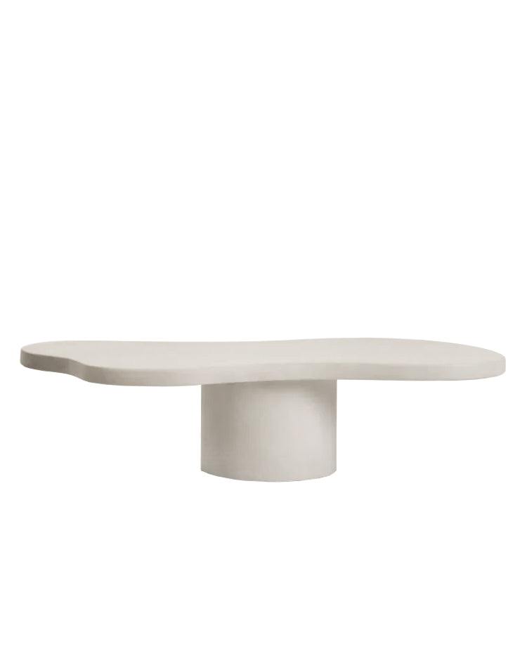 Table basse microciment couleur blanc 140 cm