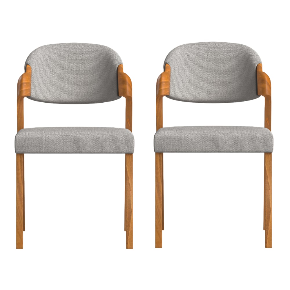 2 Chaises en tissu recyclé fabriqué à la main couleur gris