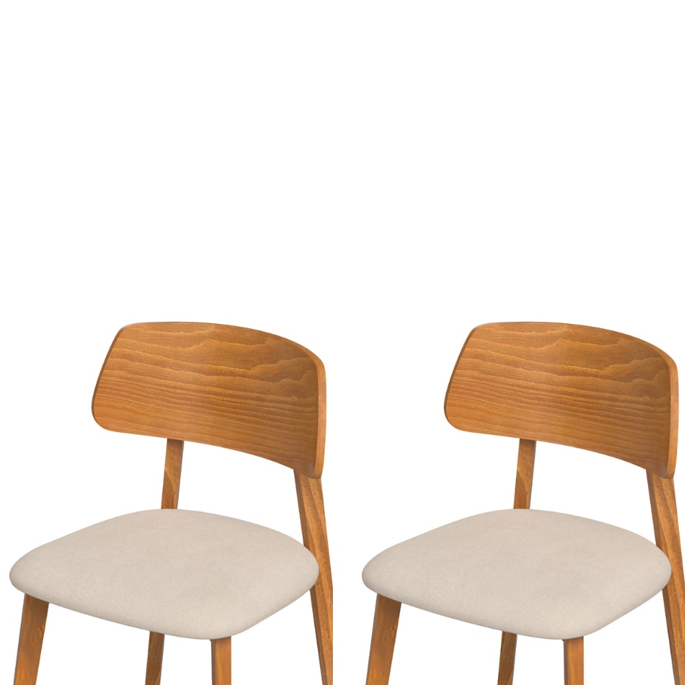 2 Chaises en tissu recyclé couleur beige