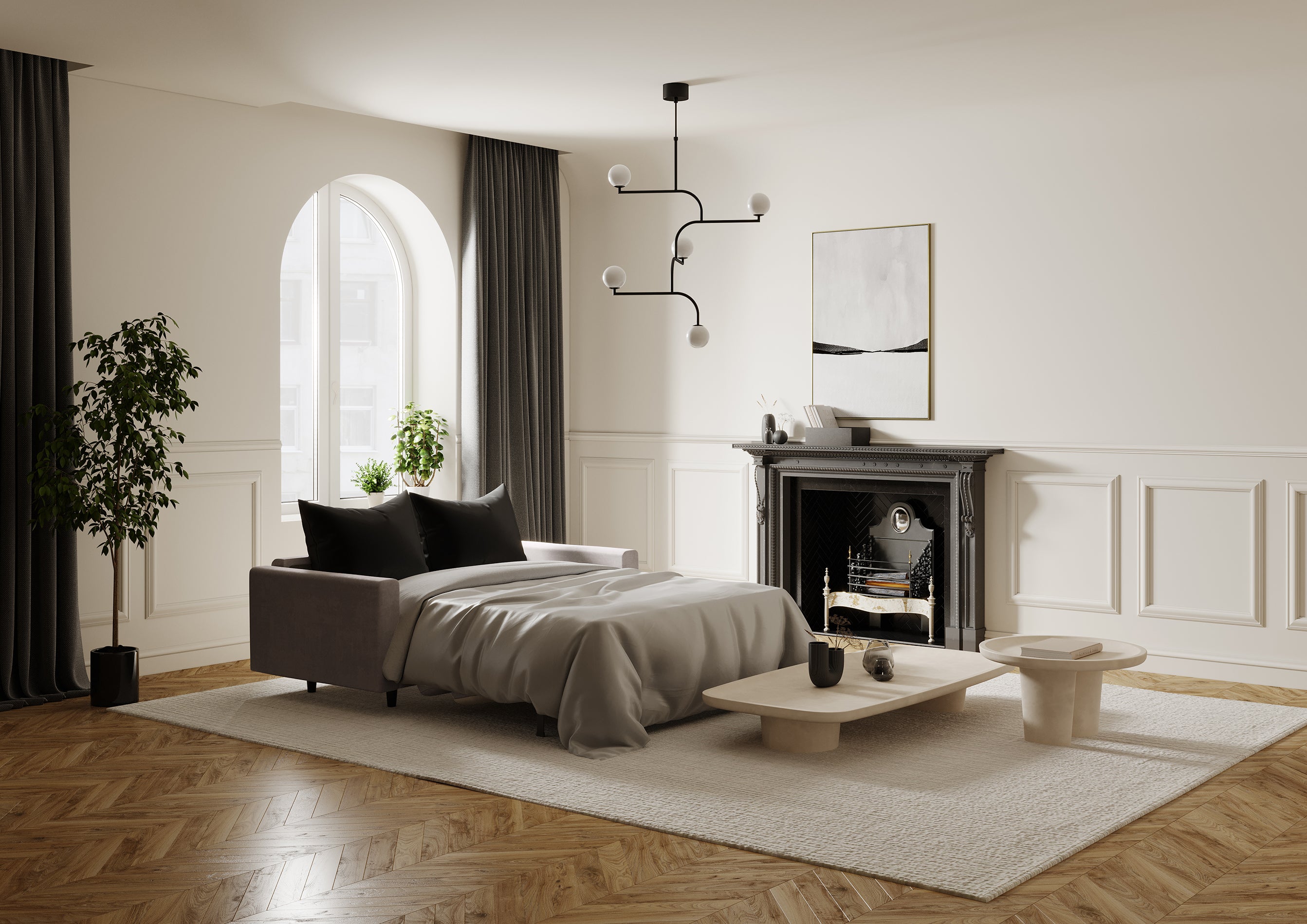 hailie - Canapé velours beige - Vue supplémentaire 2