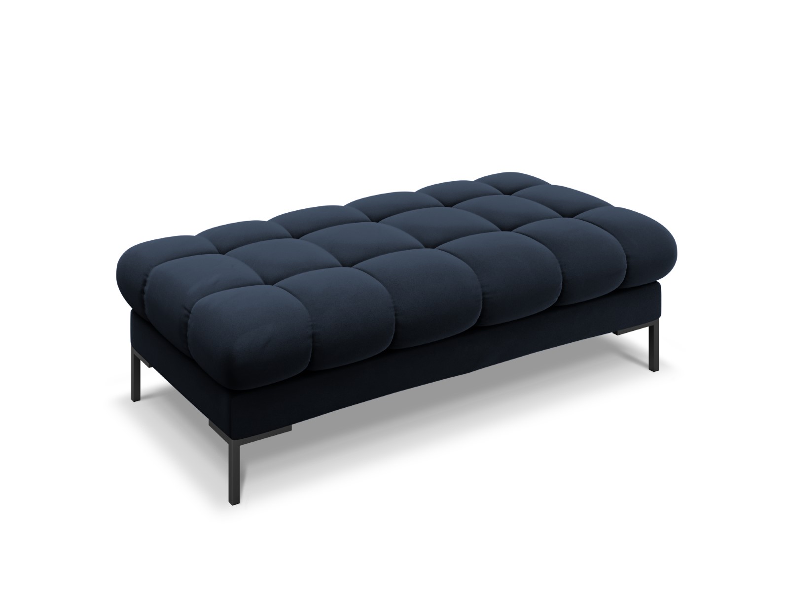 Banc 2 places en tissu velours bleu foncé
