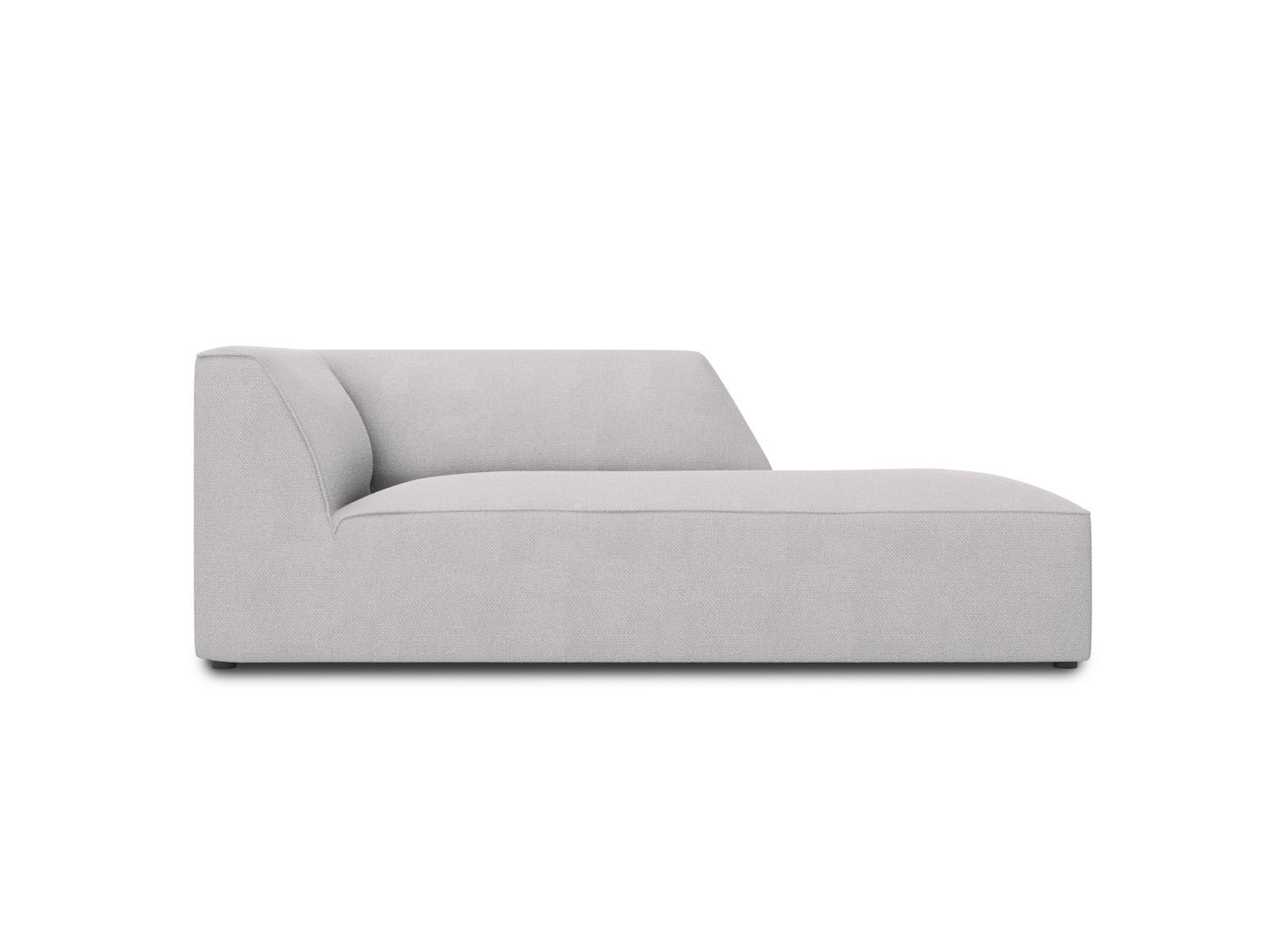 Méridienne droite 1 place en tissu structurel gris clair