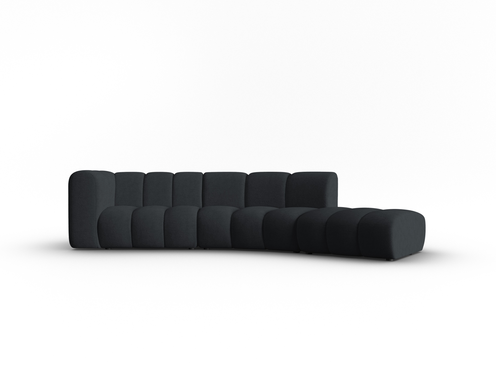 Canapé droit 5 places Noir Tissu Luxe Confort
