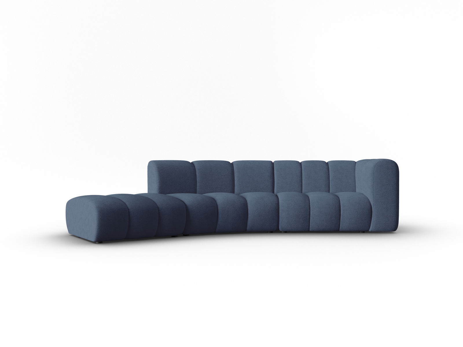 Canapé droit 5 places Bleu Tissu Luxe Confort