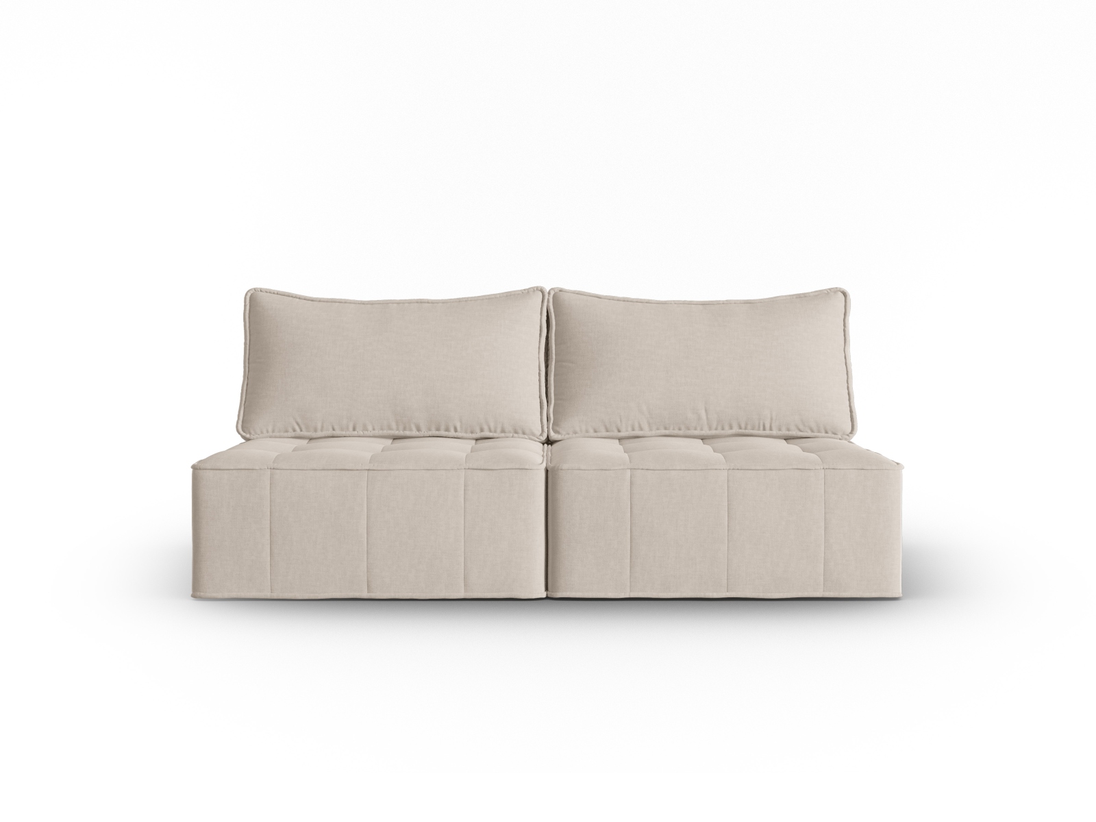 Canapé modulable 3 places en tissu structurel beige