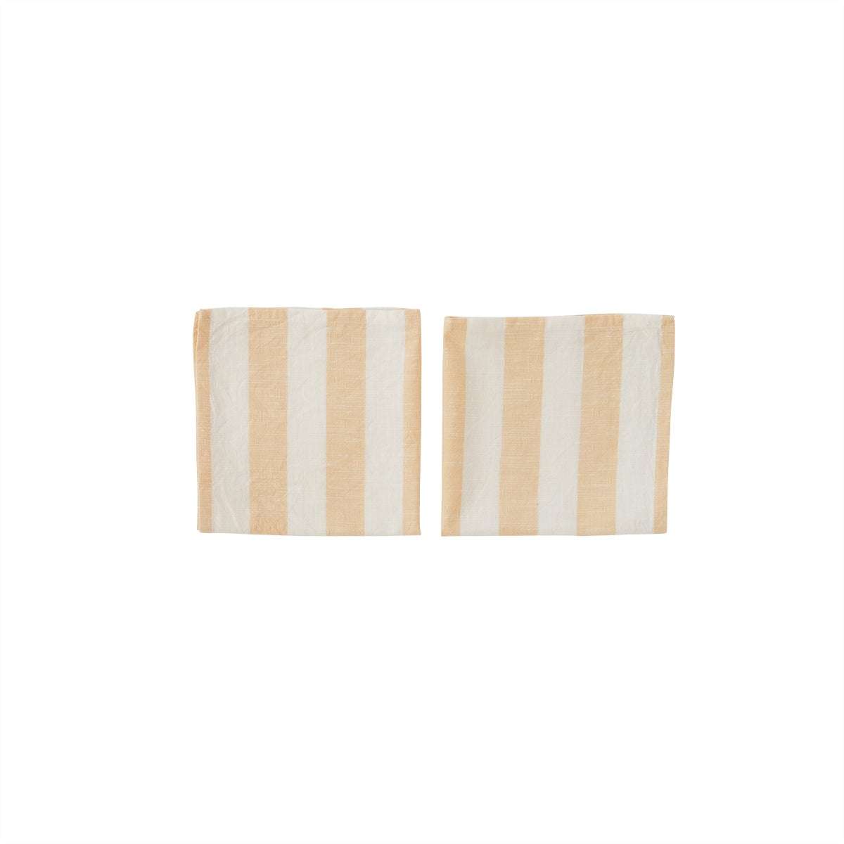 lot de 2 serviettes de table rayée orange en coton organique h45x45cm