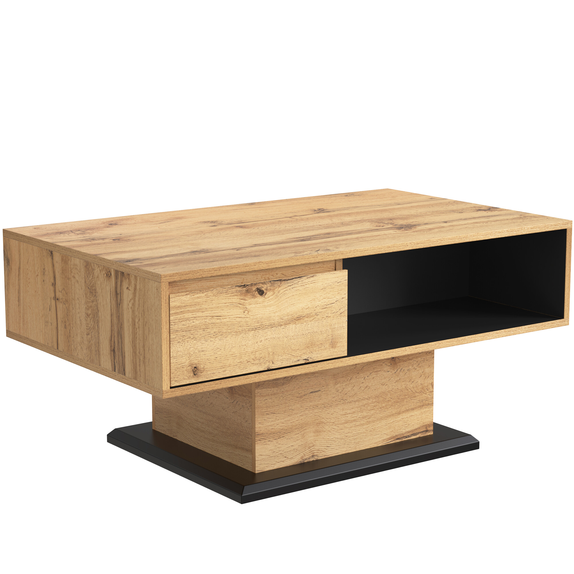 Table basse en bois avec un tiroir grand espace de rangement