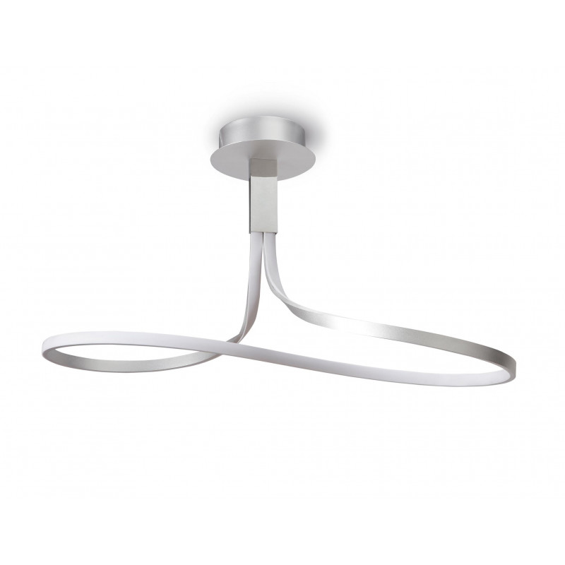 Plafonnier design en métal gris