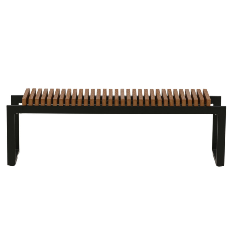 Banc d'extérieur moderne en bois et métal marron