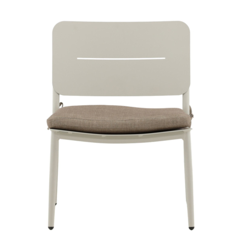 Lot de 2 petits fauteuils extérieur en métal beige