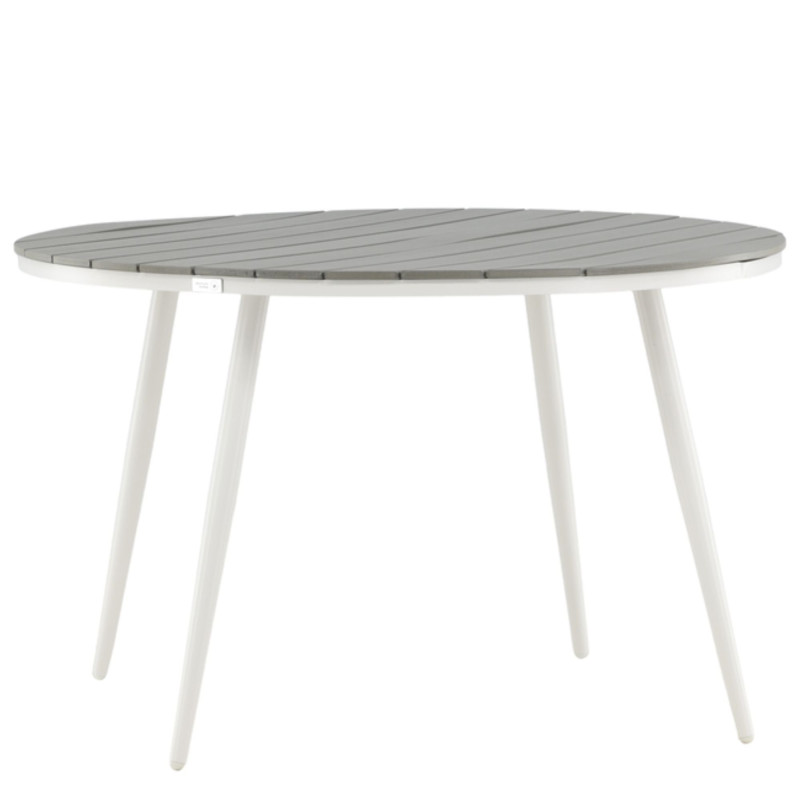 Table de jardin ronde 150cm en bois gris