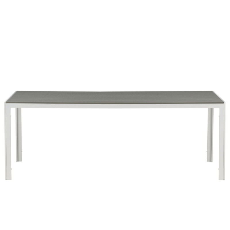 Table de jardin scandinave en bois et métal gris