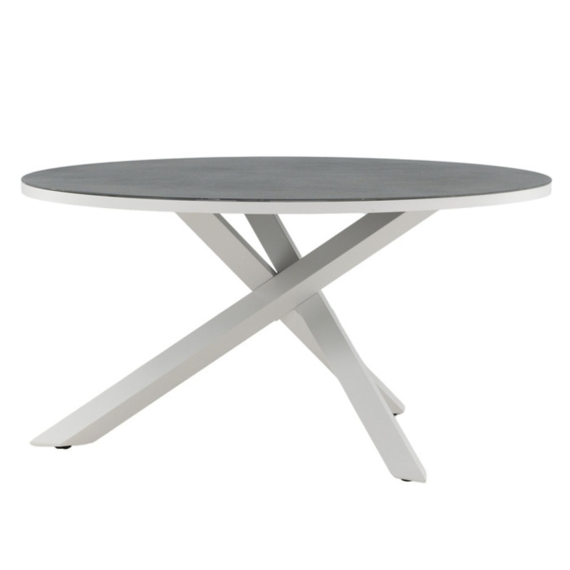 Table de jardin ronde 140cm en aluminium