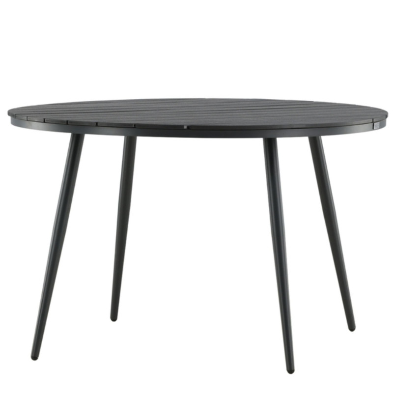 Table de jardin ronde 120cm en bois noir