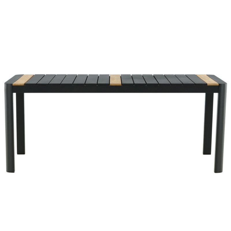 Table de jardin 200x100cm en aluminium et bois noir