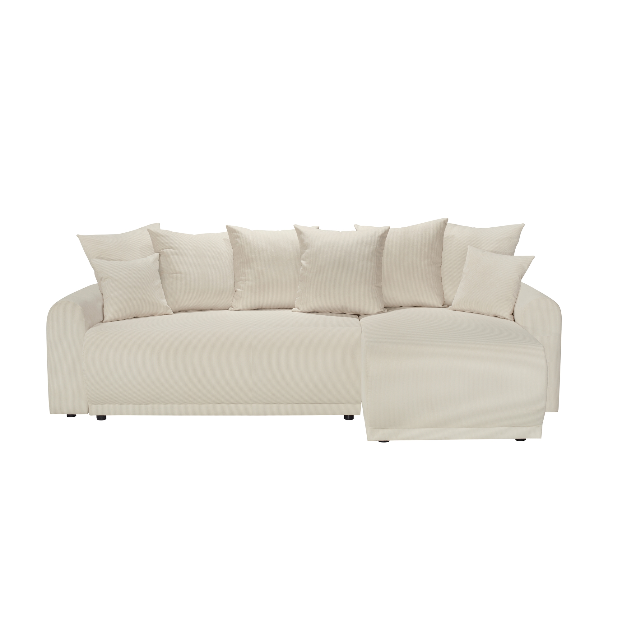 Canapé d'angle 4 places Beige Velours Luxe Design Confort