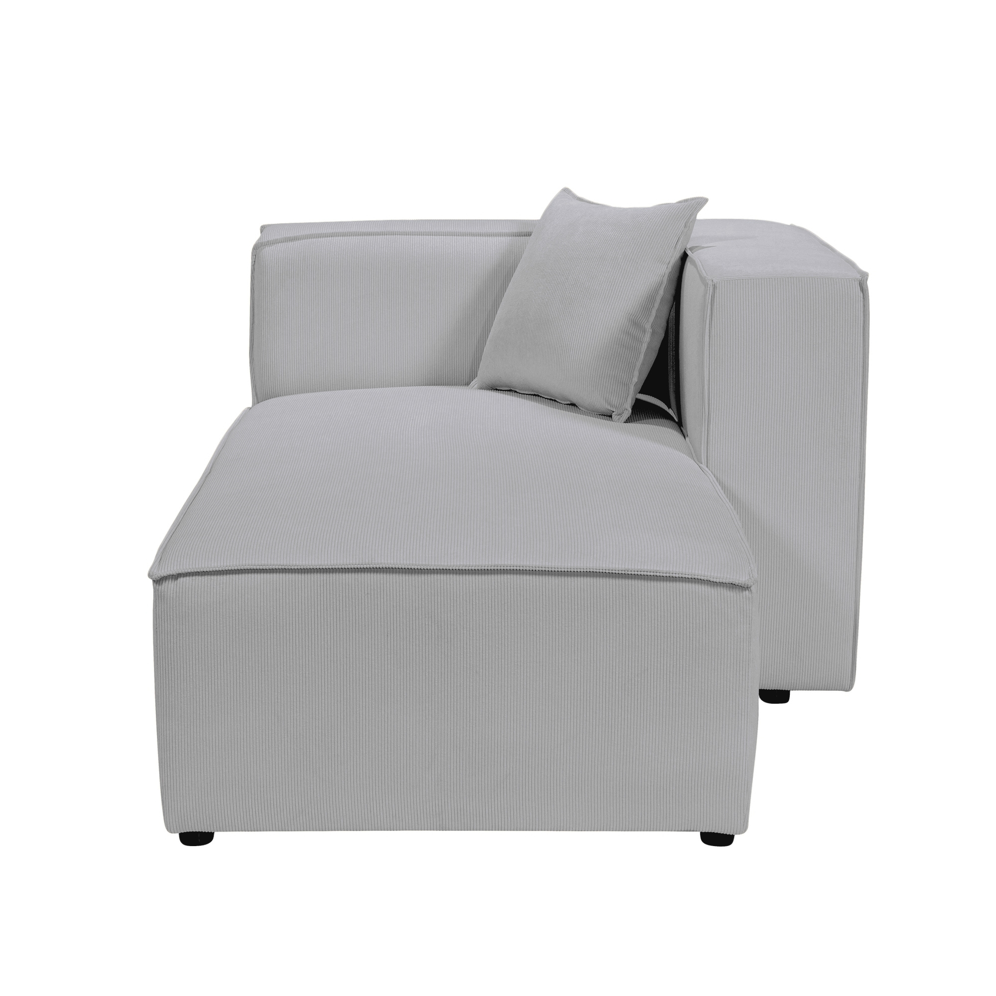 Canapé modulable Gris Velours Moderne Confort Promotion