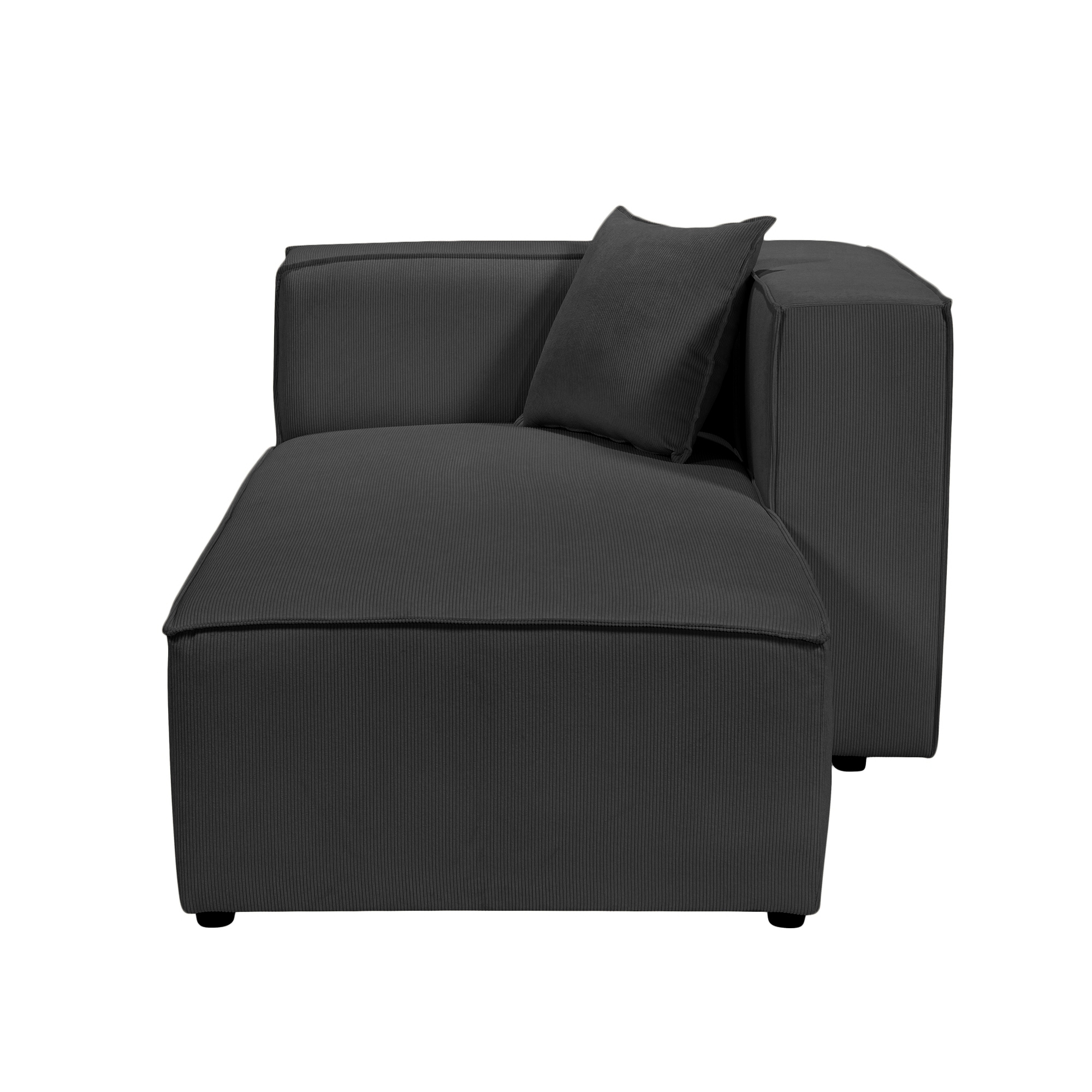 Canapé modulable Gris Velours Moderne Confort Promotion