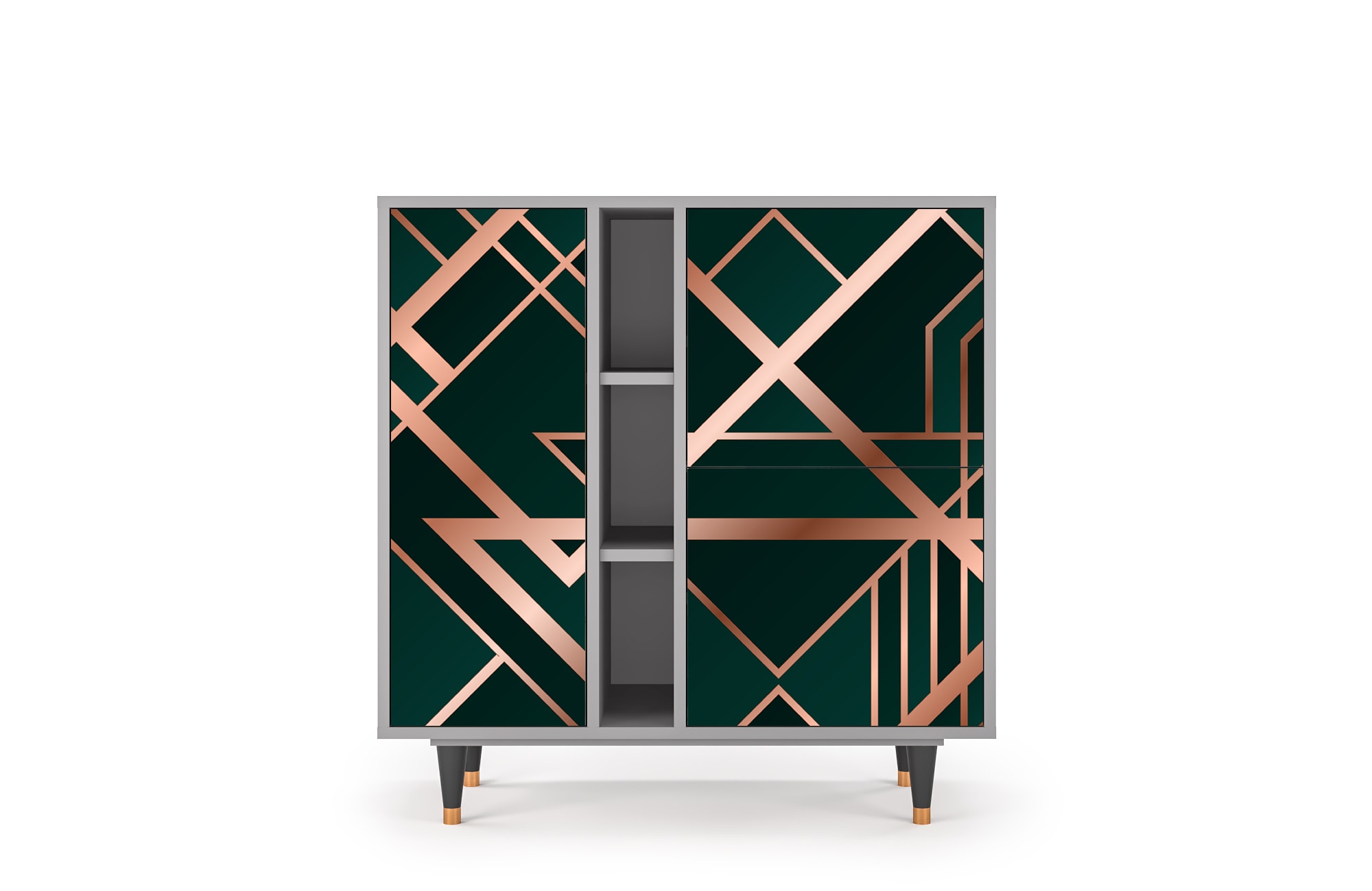 Buffet  vert 3 portes L 94 cm