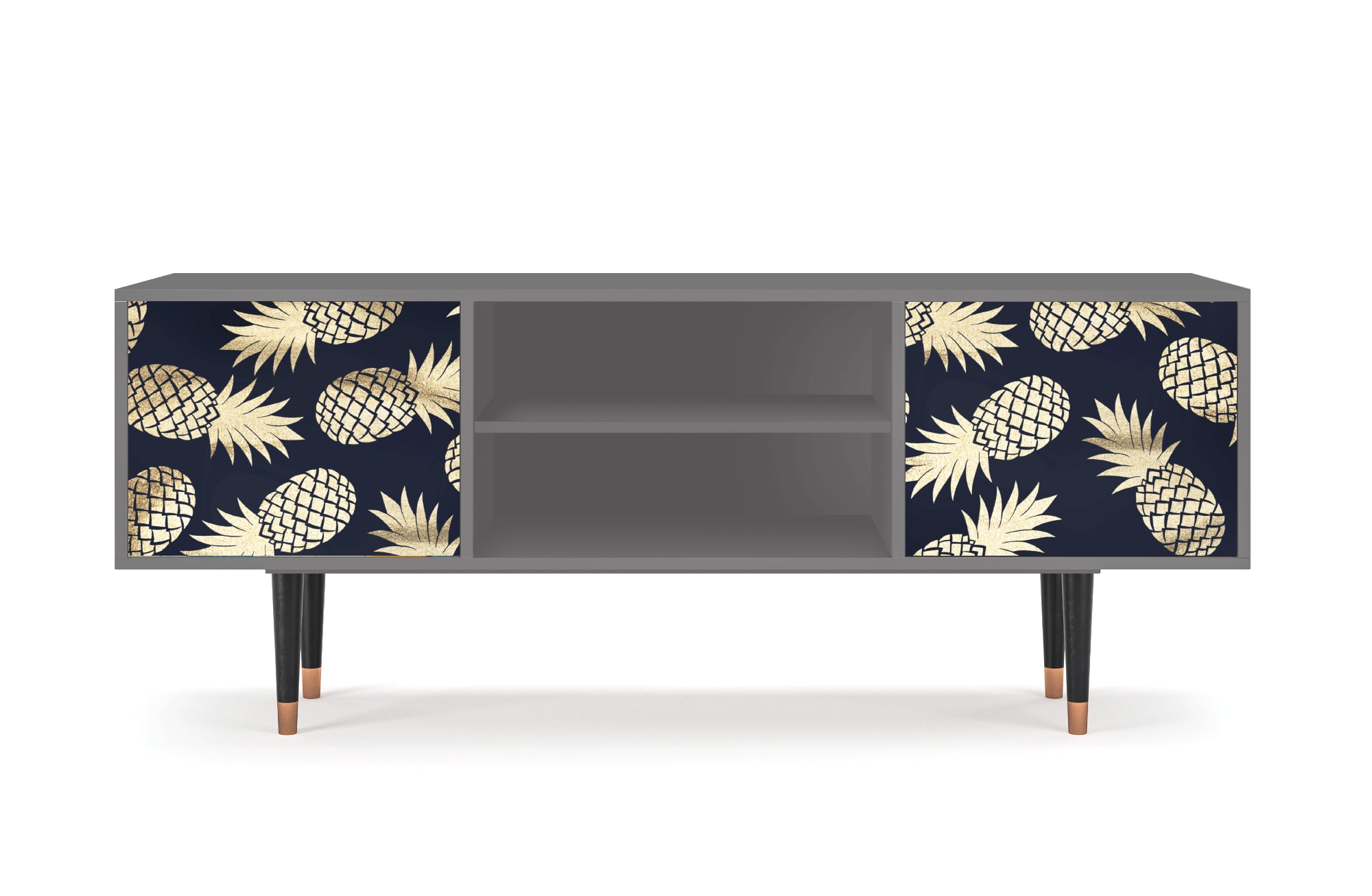 Meuble TV  bleu et jaune 2 portes L 170 cm