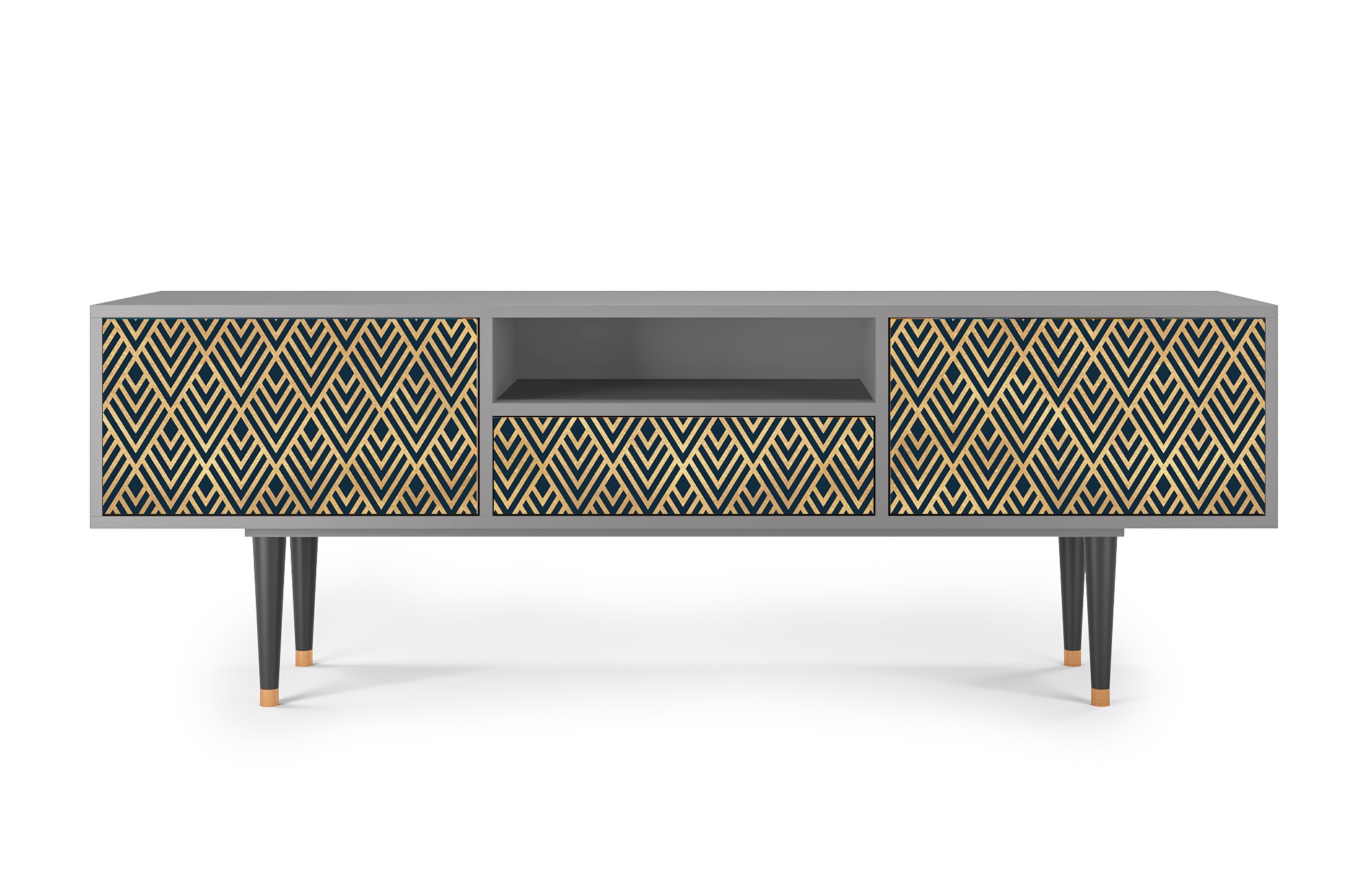 Meuble TV  bleu 1 tiroir et 2 portes L 170 cm