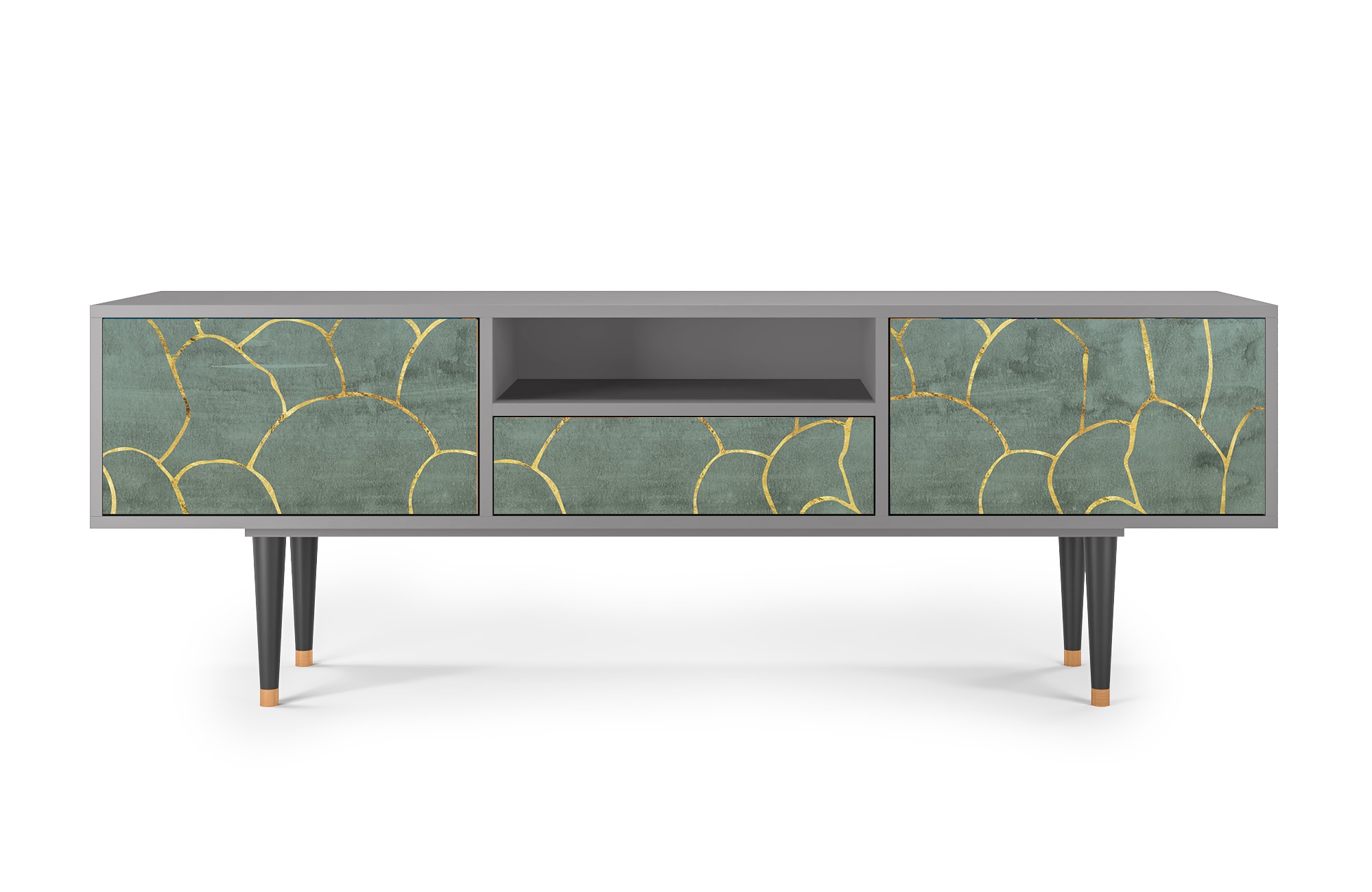 Meuble TV  bleu-vert 1 tiroir et 2 portes L 170 cm