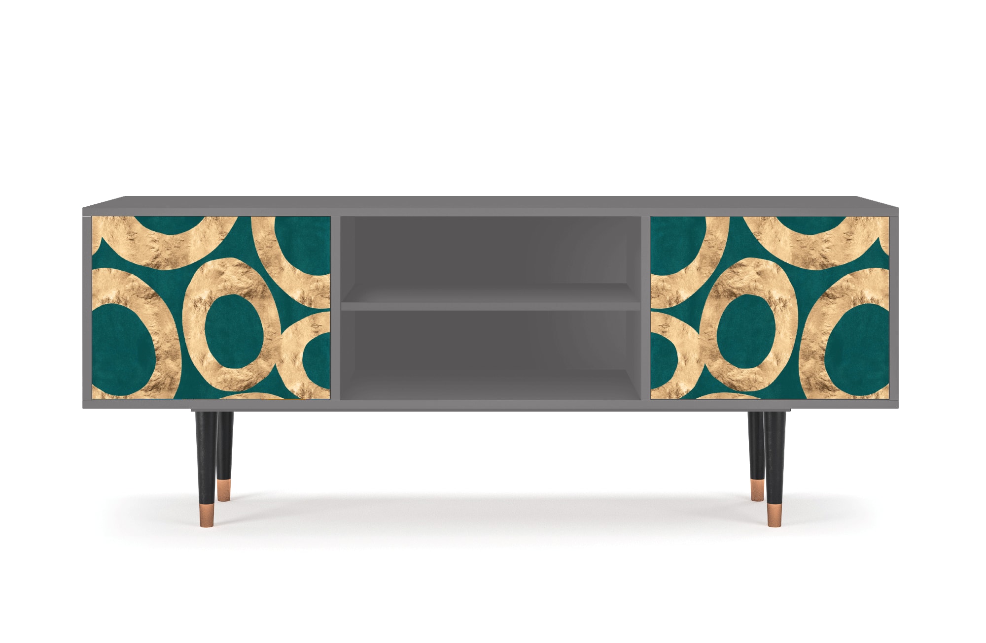 Meuble TV  bleu-vert 2 portes L 170 cm