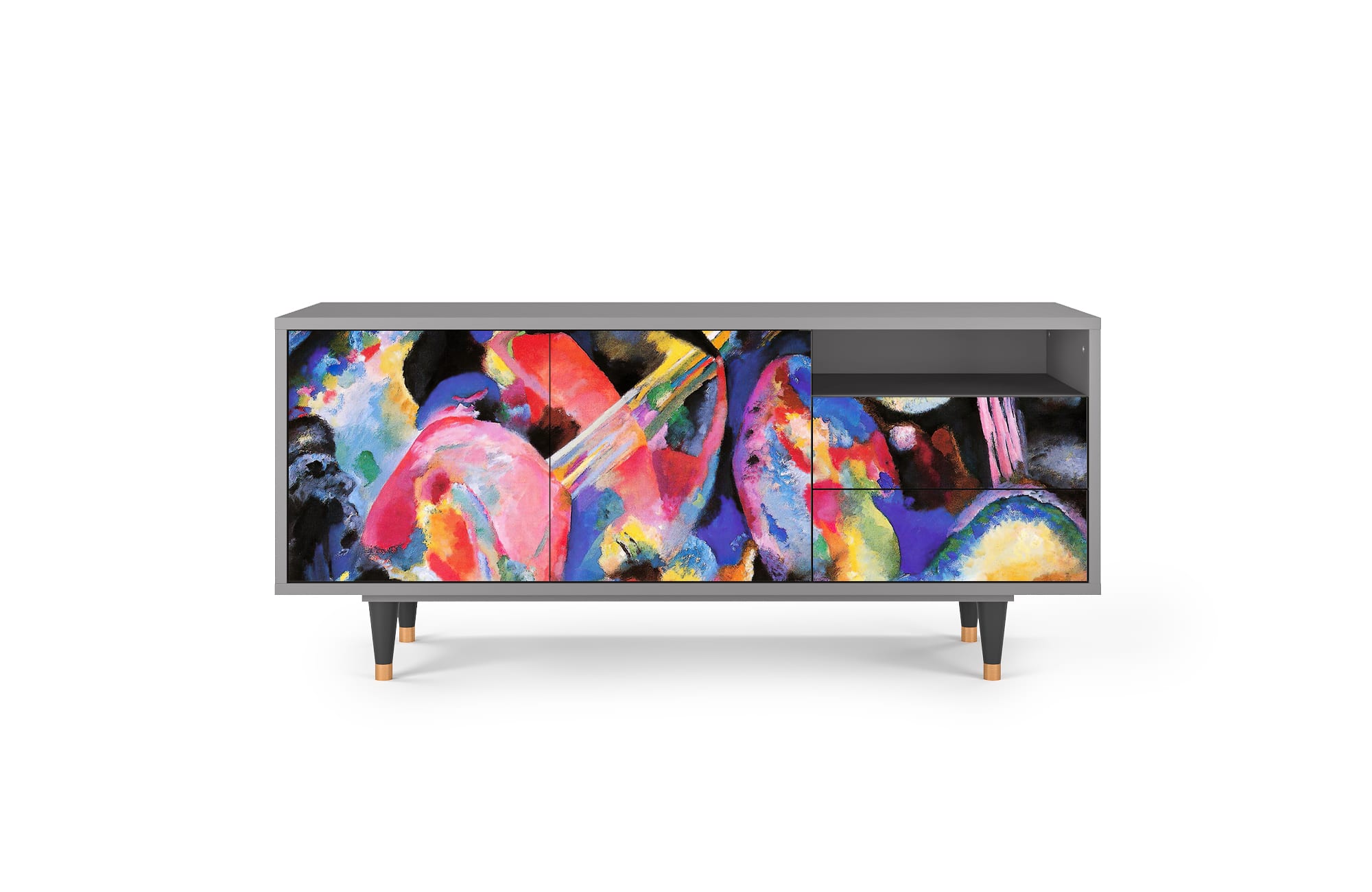 Meuble TV  multicolore 2 tiroirs et 2 portes L 125 cm