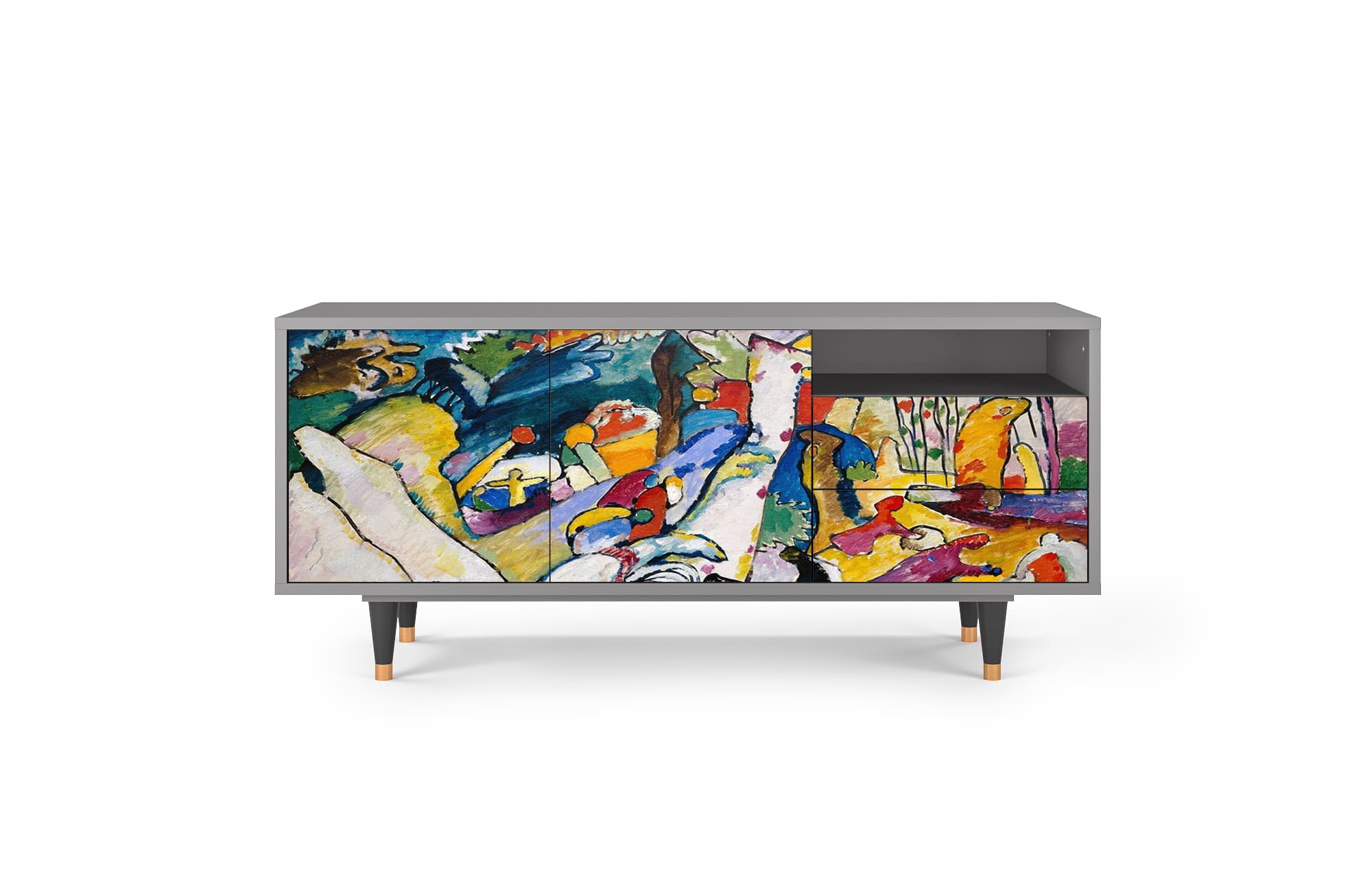 Meuble TV  multicolore 2 tiroirs et 2 portes L 125 cm