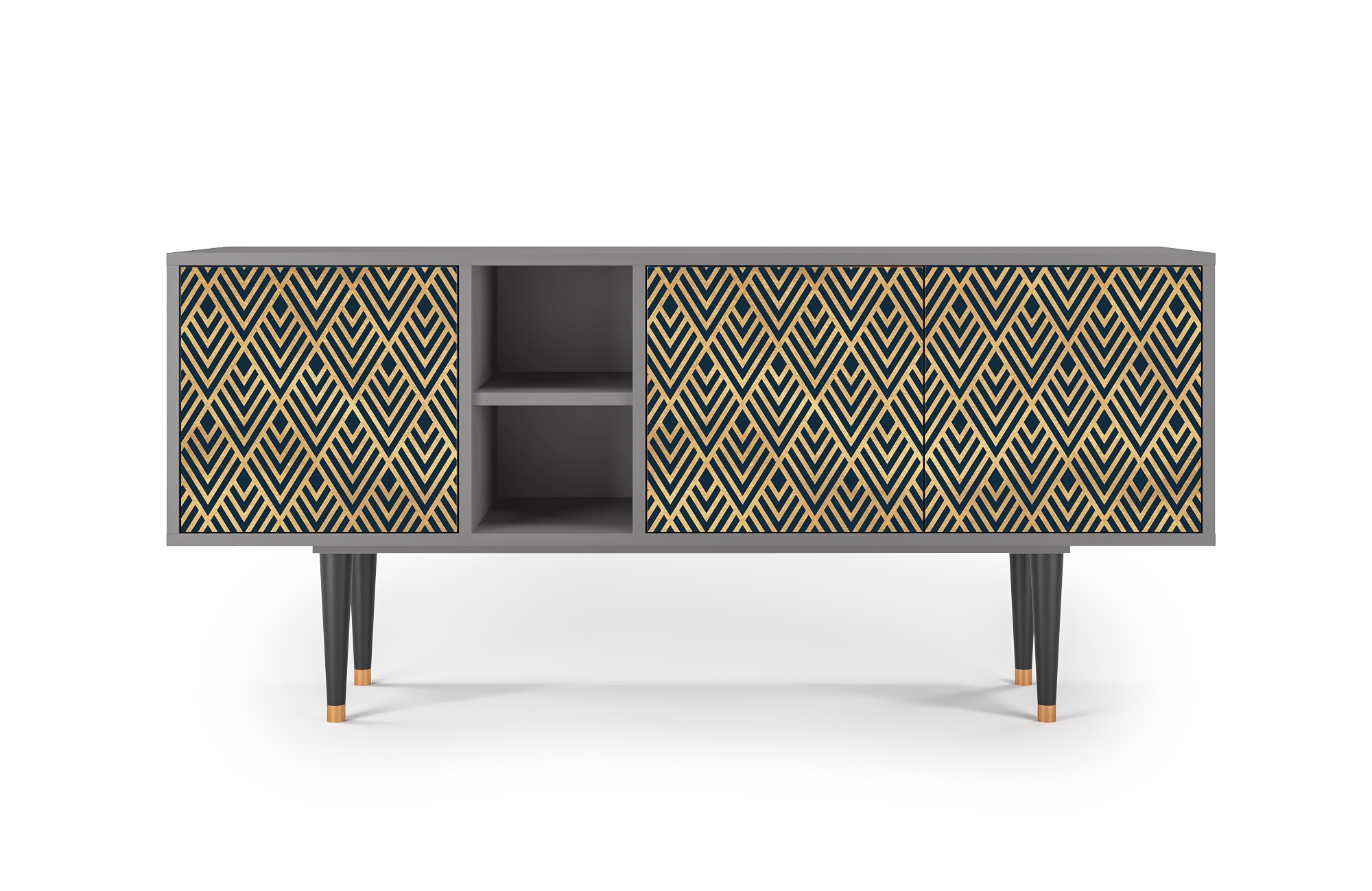 Meuble TV  bleu 3 tiroirs L 150 cm