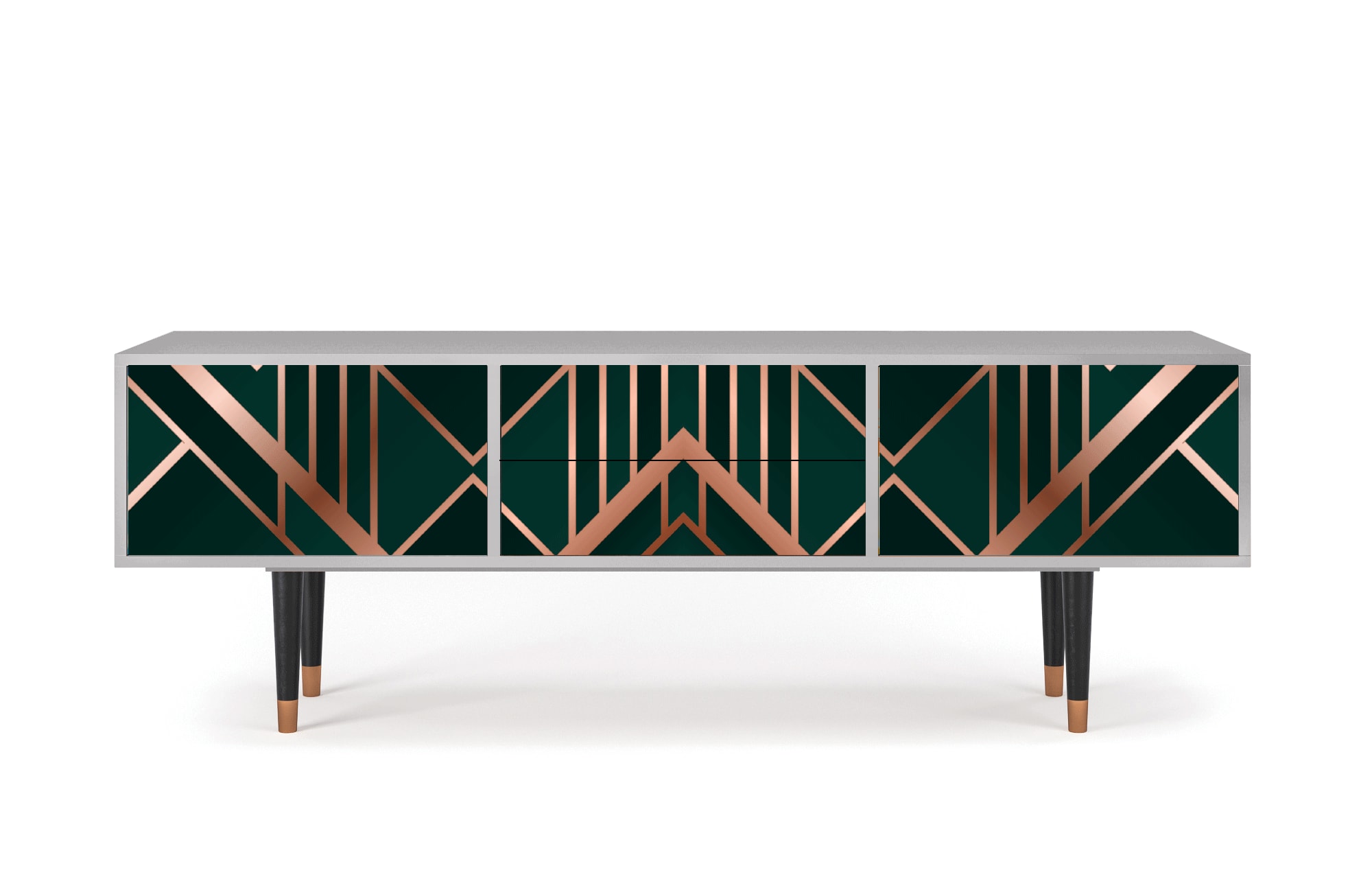 Meuble TV  vert 2 tiroirs et 2 portes L 170 cm