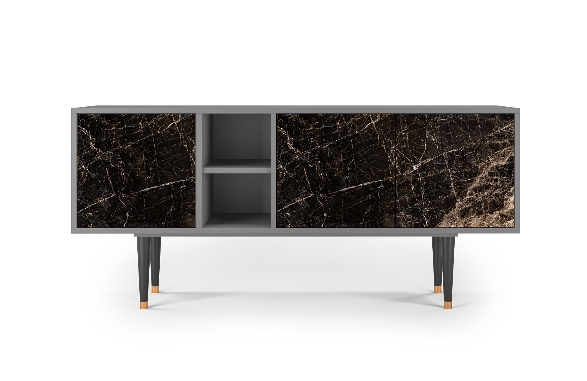 Meuble TV  noir 3 tiroirs L 150 cm