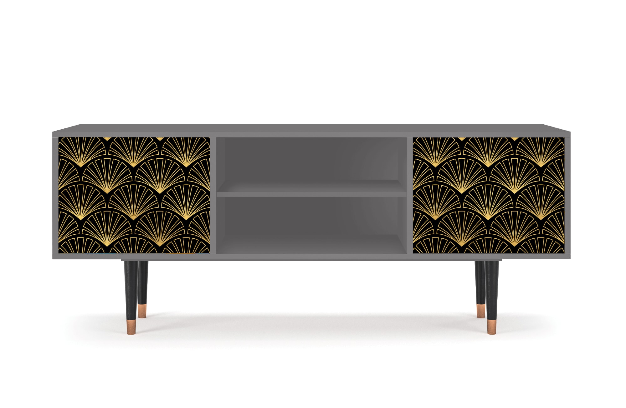 Meuble TV  noir 2 portes L 170 cm