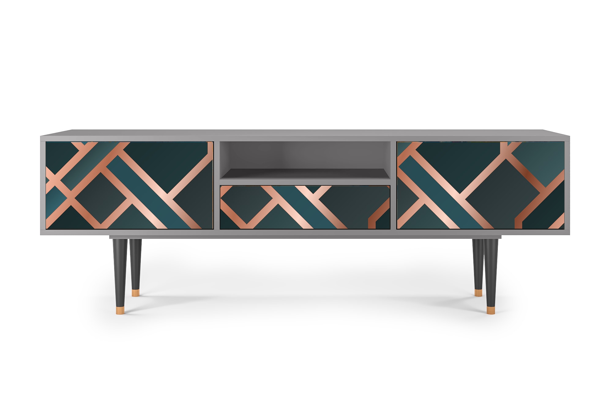 Meuble TV  bleu-vert 1 tiroir et 2 portes L 170 cm