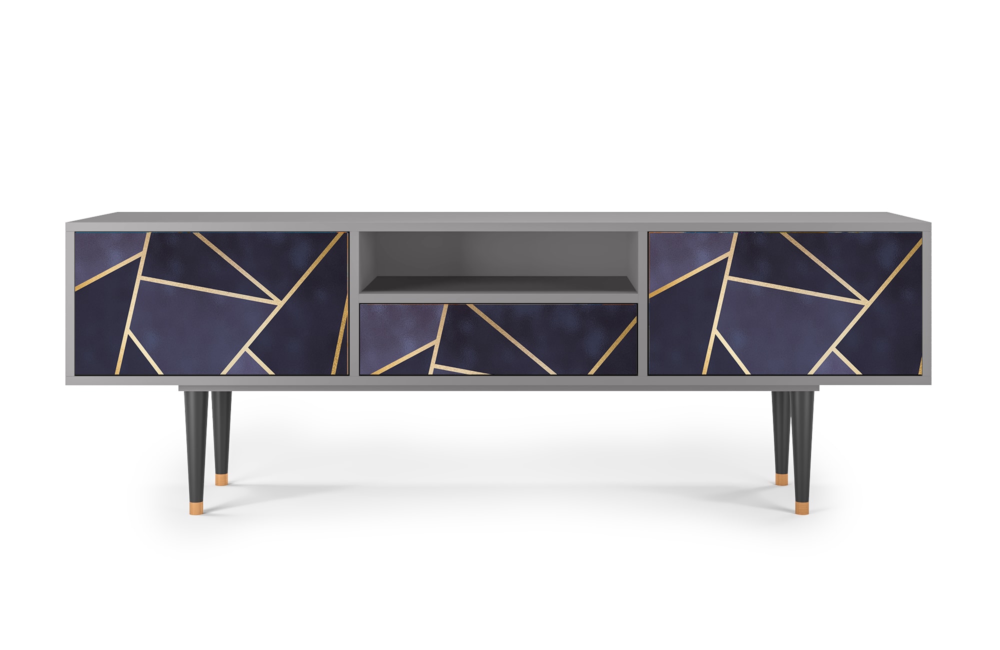 Meuble TV  bleu 1 tiroir et 2 portes L 170 cm