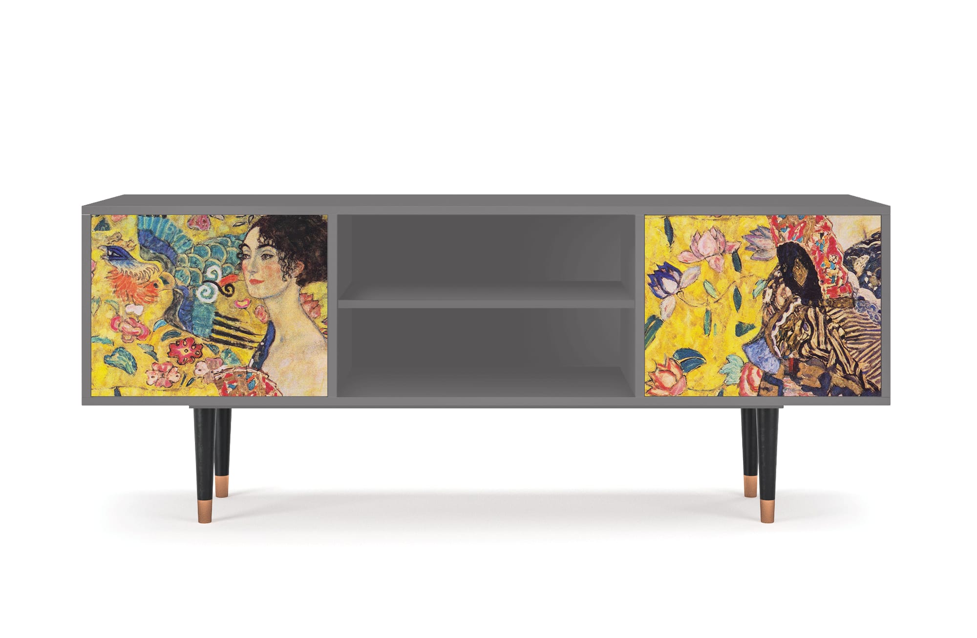 Meuble TV  jaune 2 portes L 170 cm