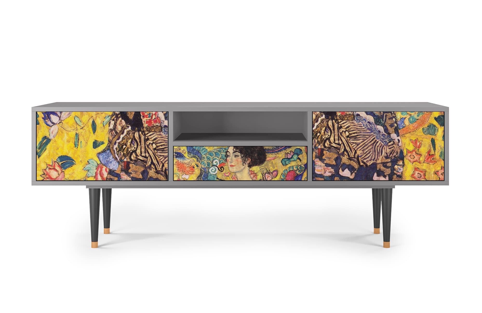 Meuble TV  jaune 1 tiroir et 2 portes L 170 cm