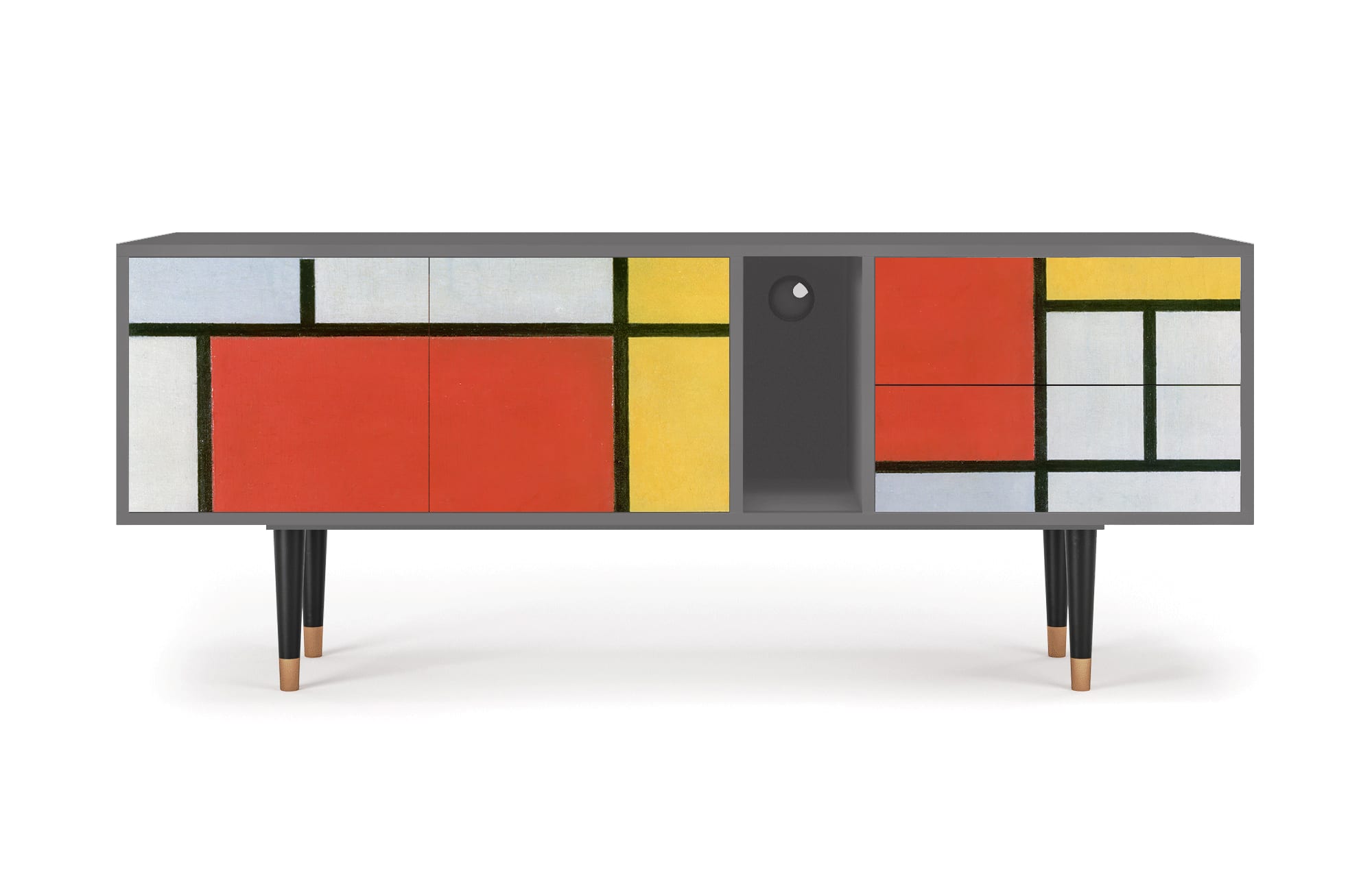 Meuble TV  multicolore 2 tiroirs et 2 portes L 170 cm