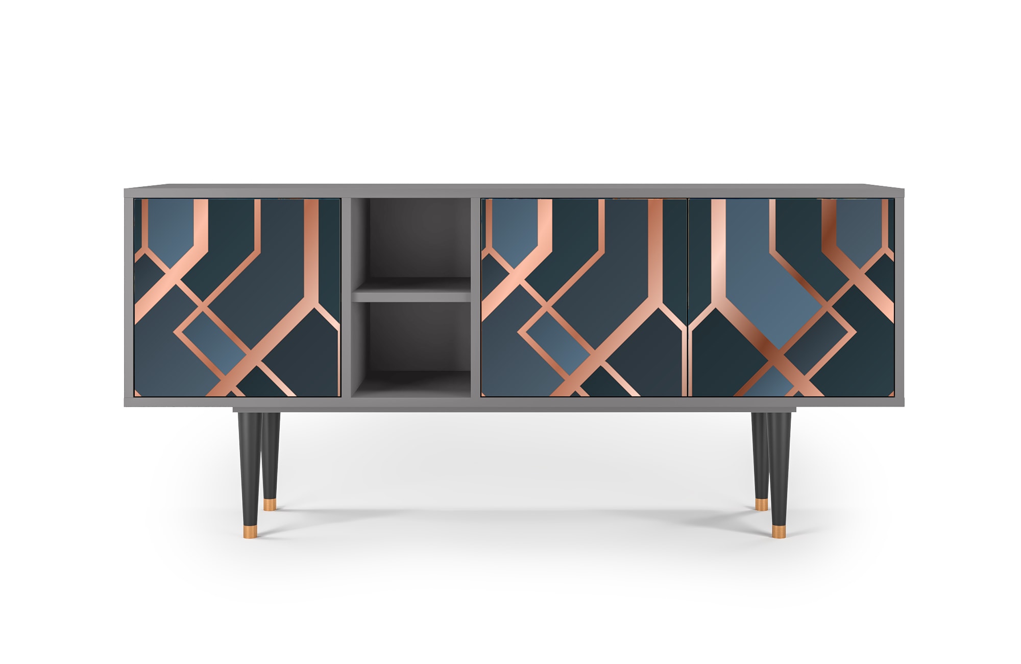 Meuble TV  bleu-vert 3 tiroirs L 150 cm