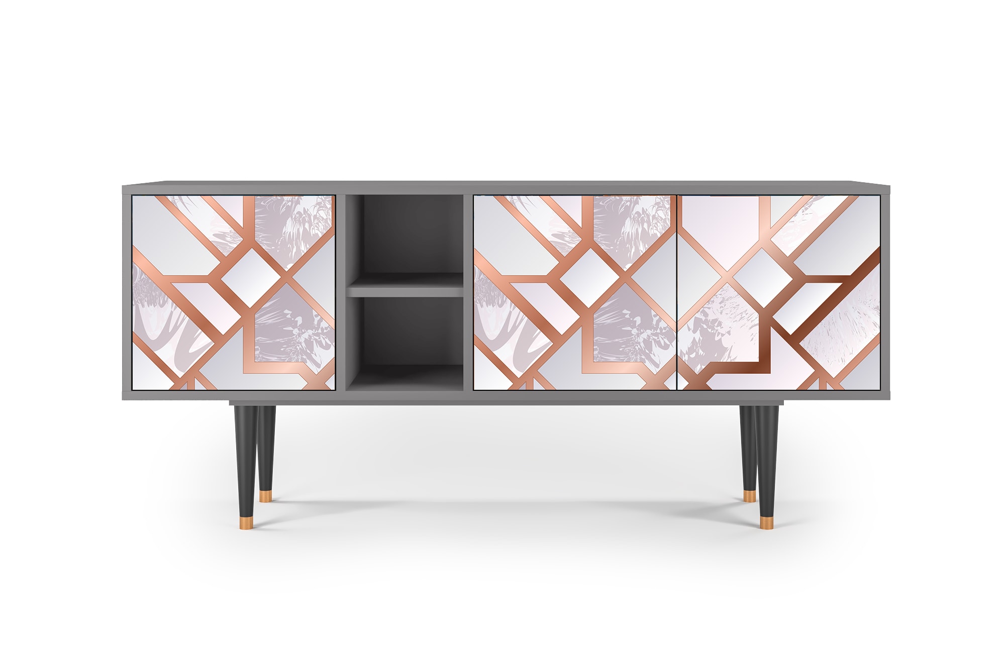 Meuble TV  rose clair 3 tiroirs L 150 cm