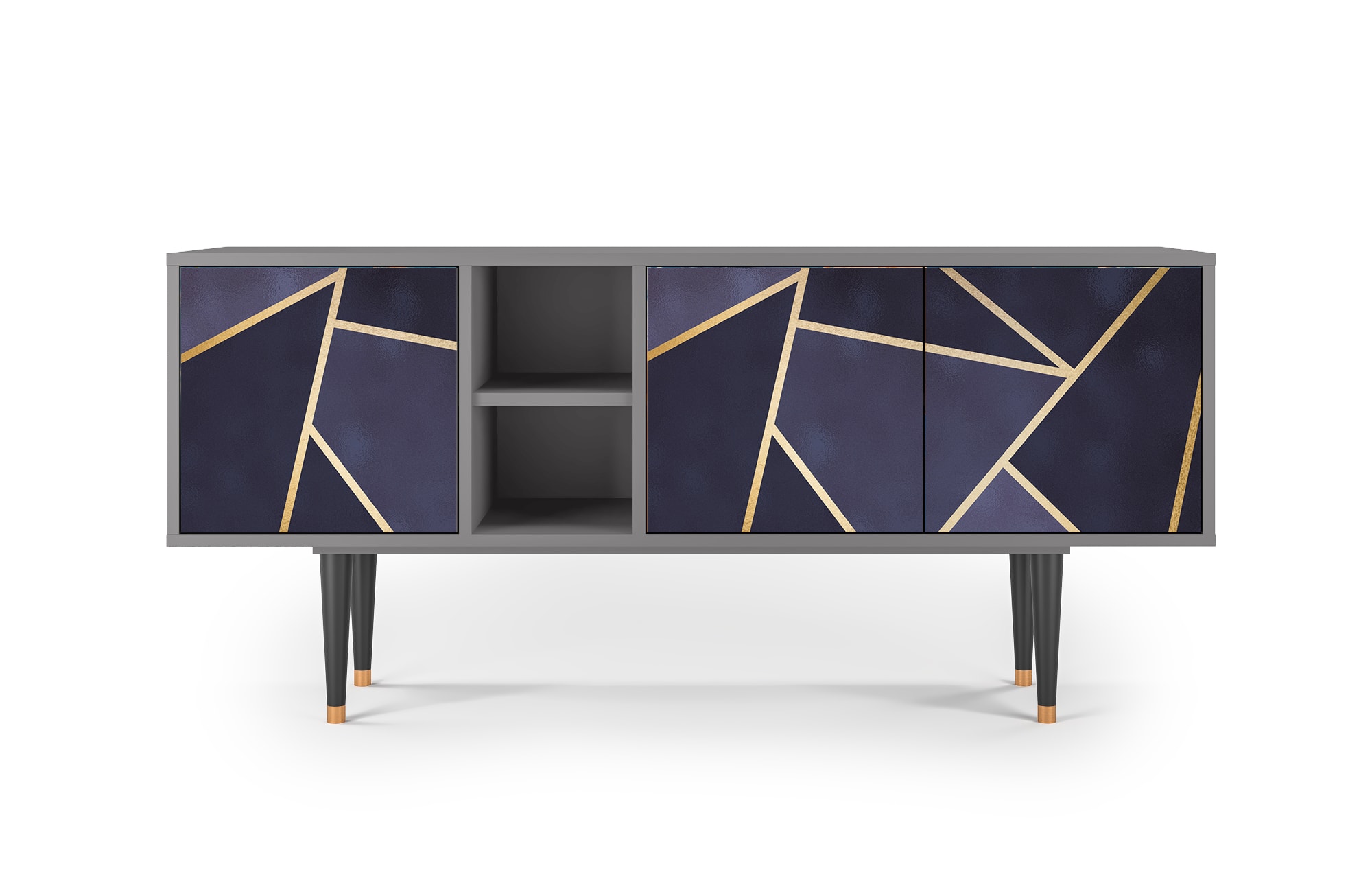 Meuble TV  bleu 3 tiroirs L 150 cm