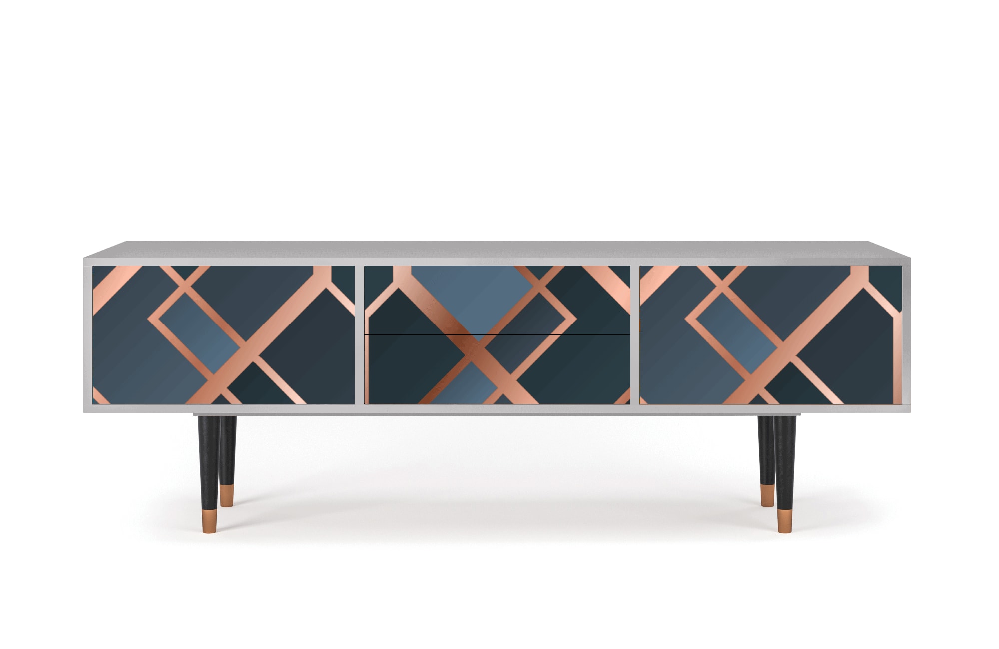 Meuble TV  bleu-vert 2 tiroirs et 2 portes L 170 cm