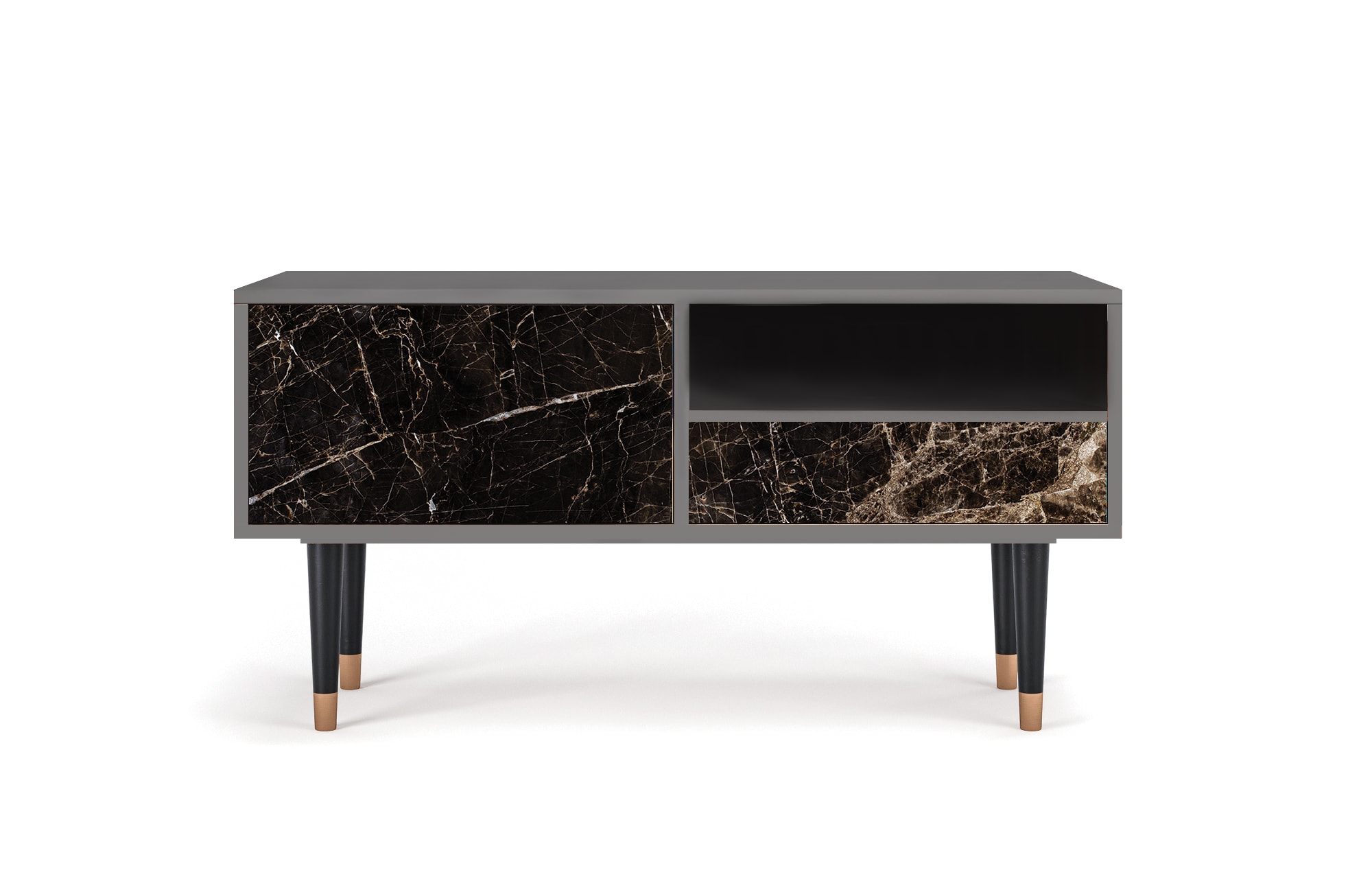 Meuble TV  noir 1 tiroir et 1 porte L 115 cm