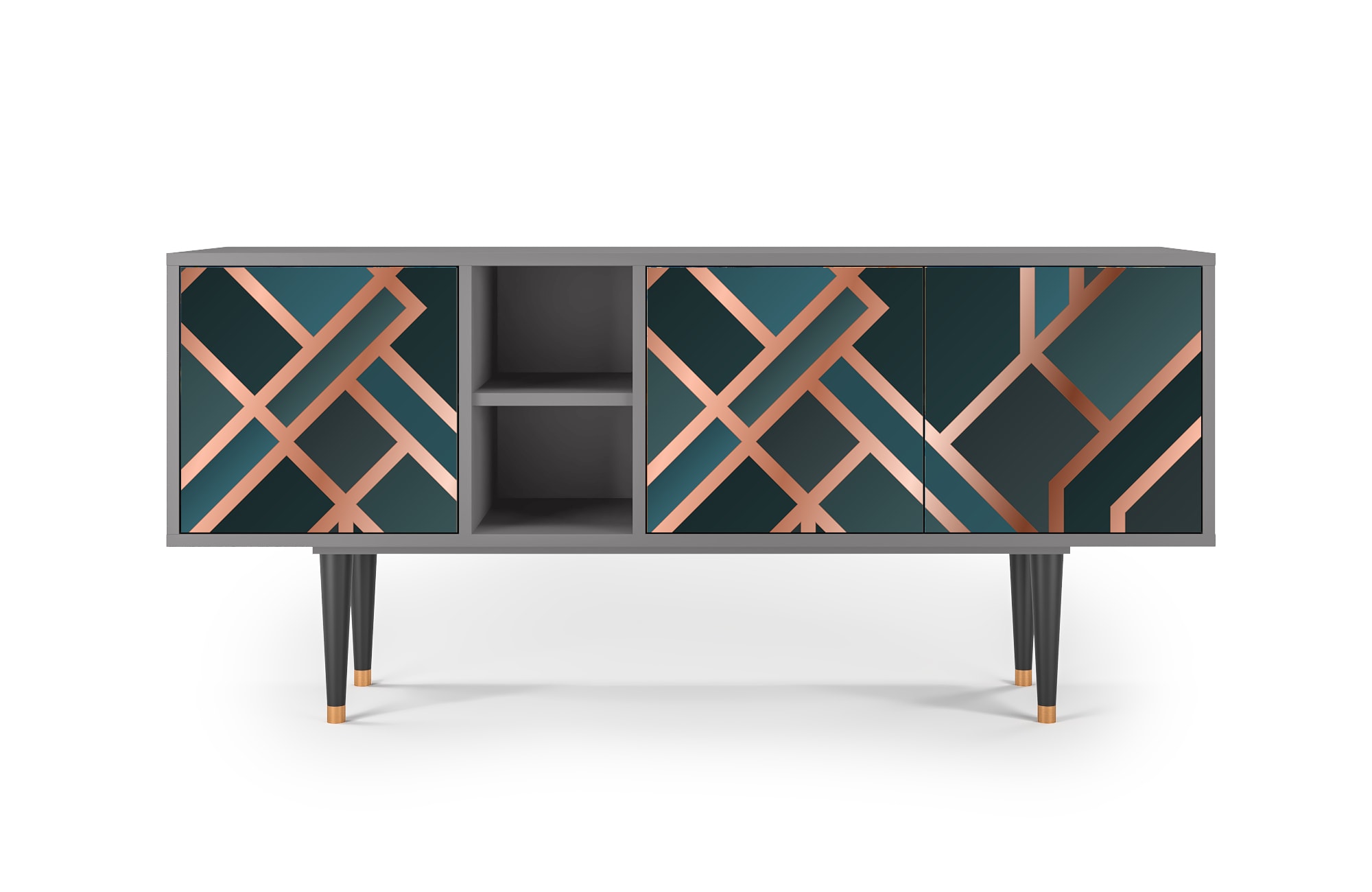 Meuble TV  bleu-vert 3 tiroirs L 150 cm