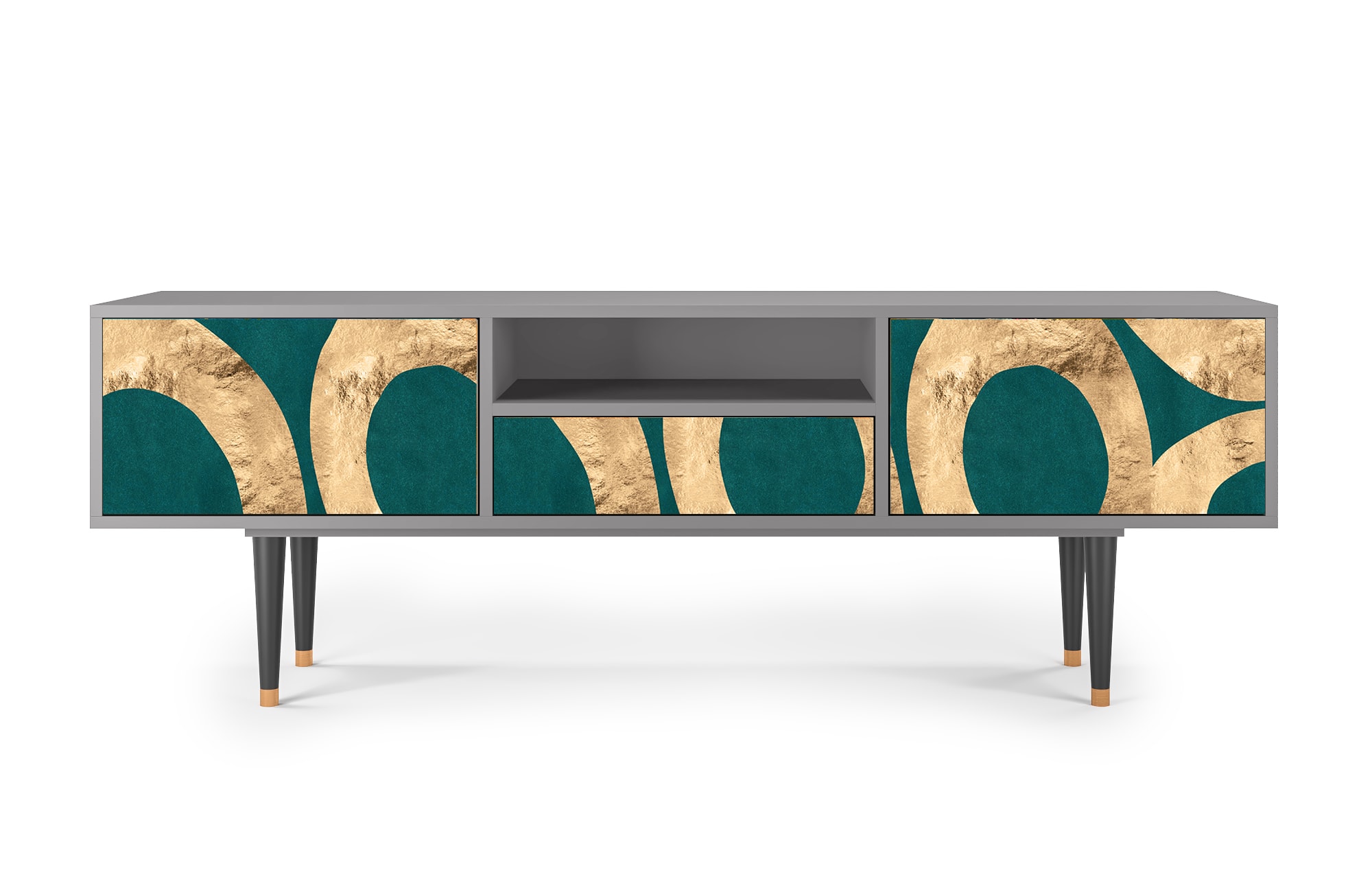 Meuble TV  bleu-vert 1 tiroir et 2 portes L 170 cm